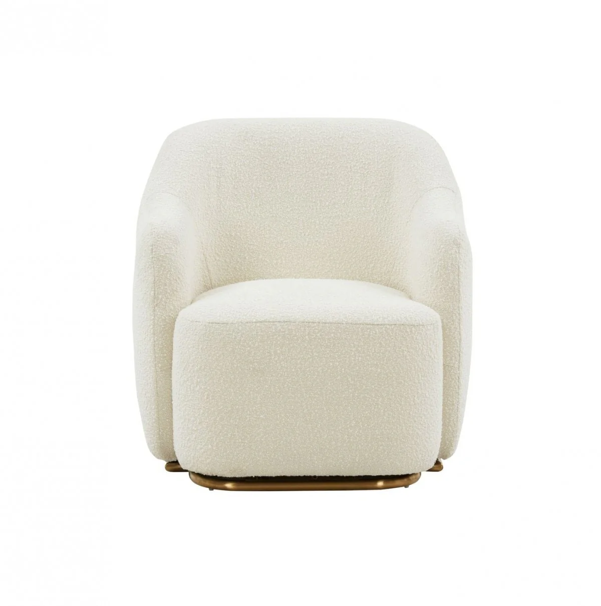 Stylish Off White Sherpa And Steel Chair By Homeroots - Image 2