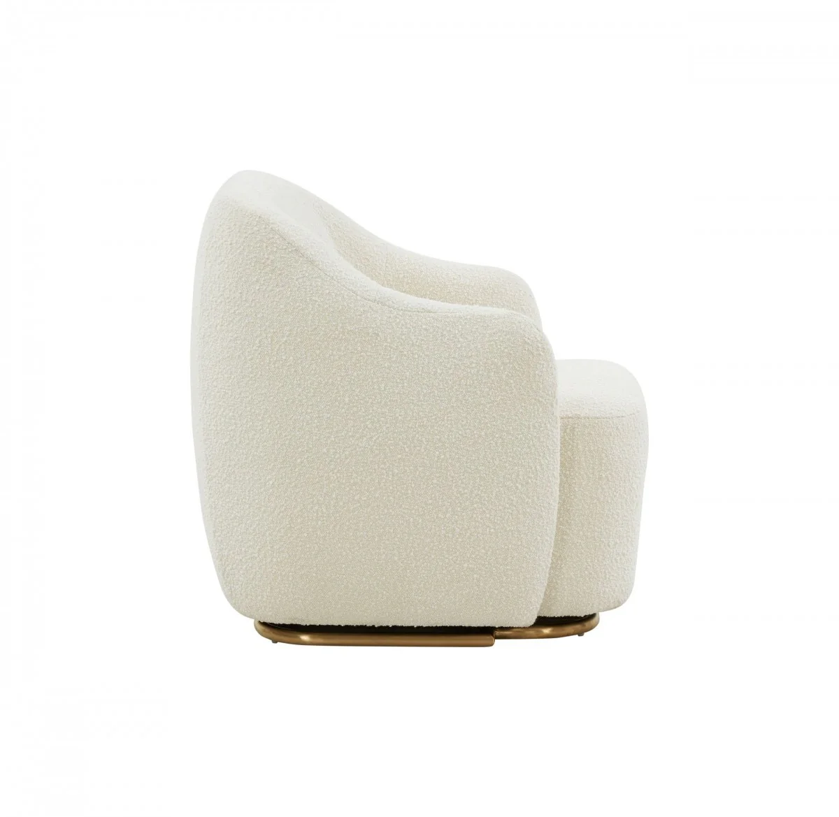 Stylish Off White Sherpa And Steel Chair By Homeroots - Image 3