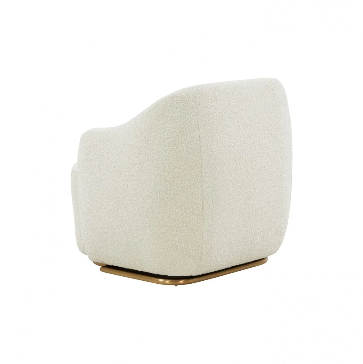 Stylish Off White Sherpa And Steel Chair By Homeroots - Image 4