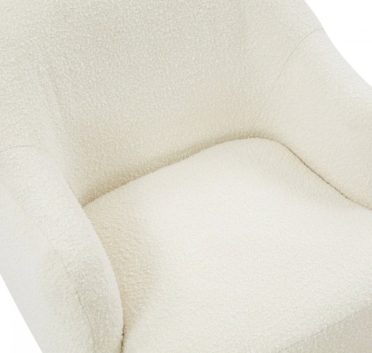 Stylish Off White Sherpa And Steel Chair By Homeroots - Image 5