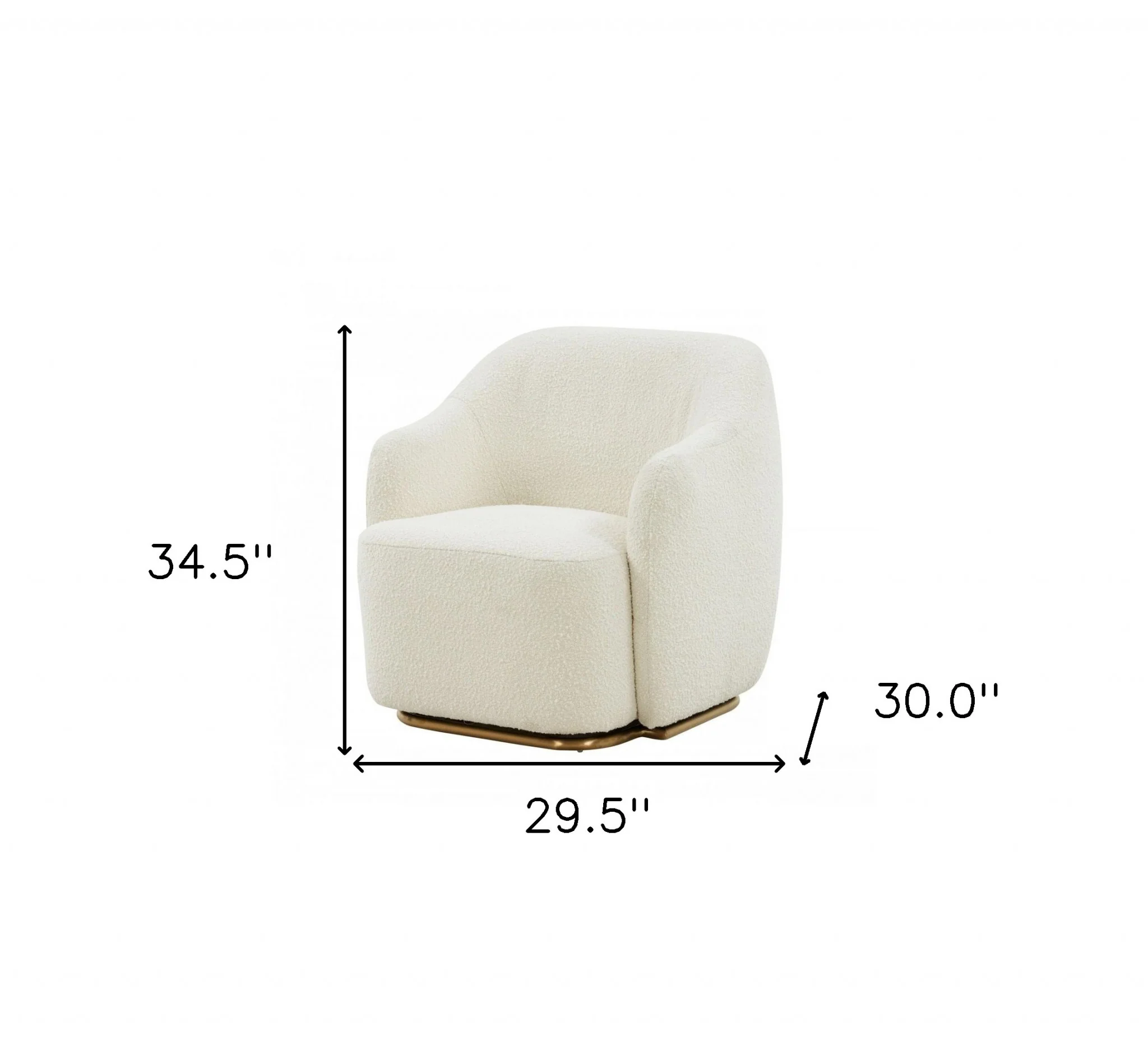 Stylish Off White Sherpa And Steel Chair By Homeroots - Image 6