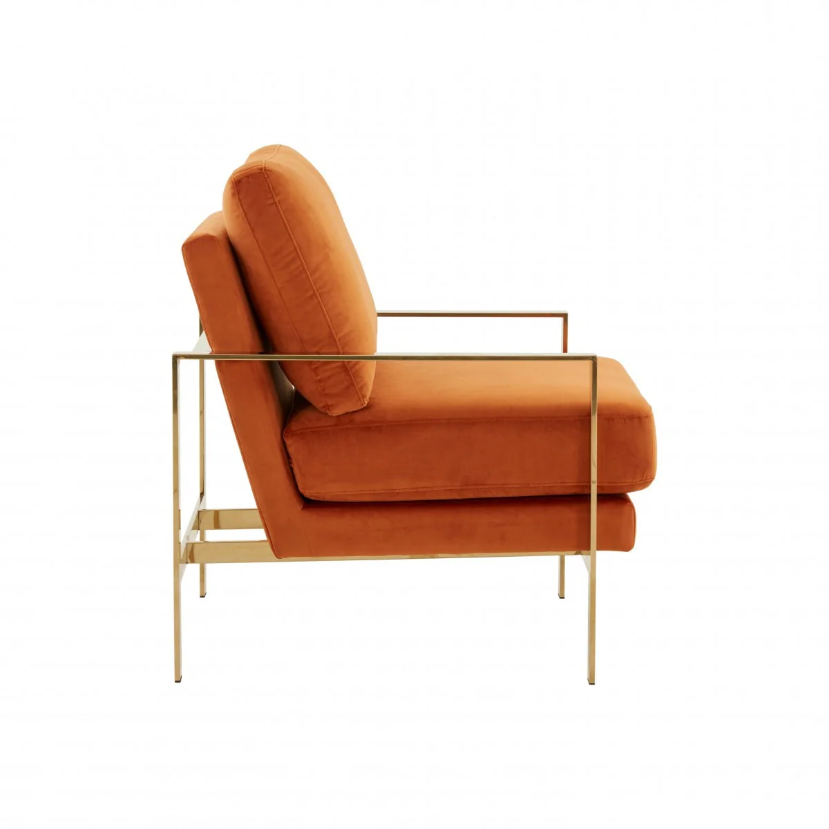 Stylish Orange And Gold Accent Chair By Homeroots - Image 2