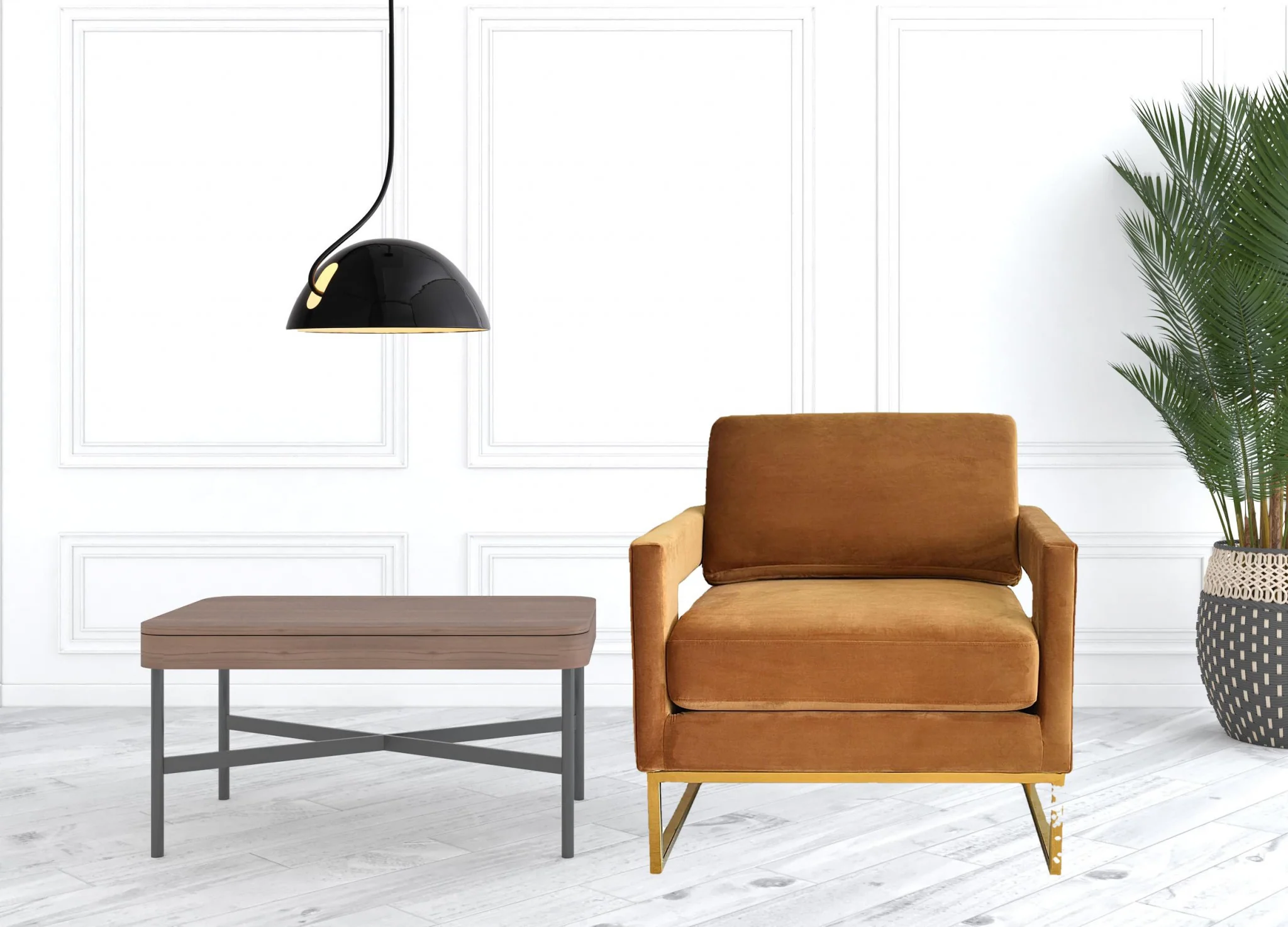 Stylish Pink Velvet And Gold Steel Chair By Homeroots - Image 12