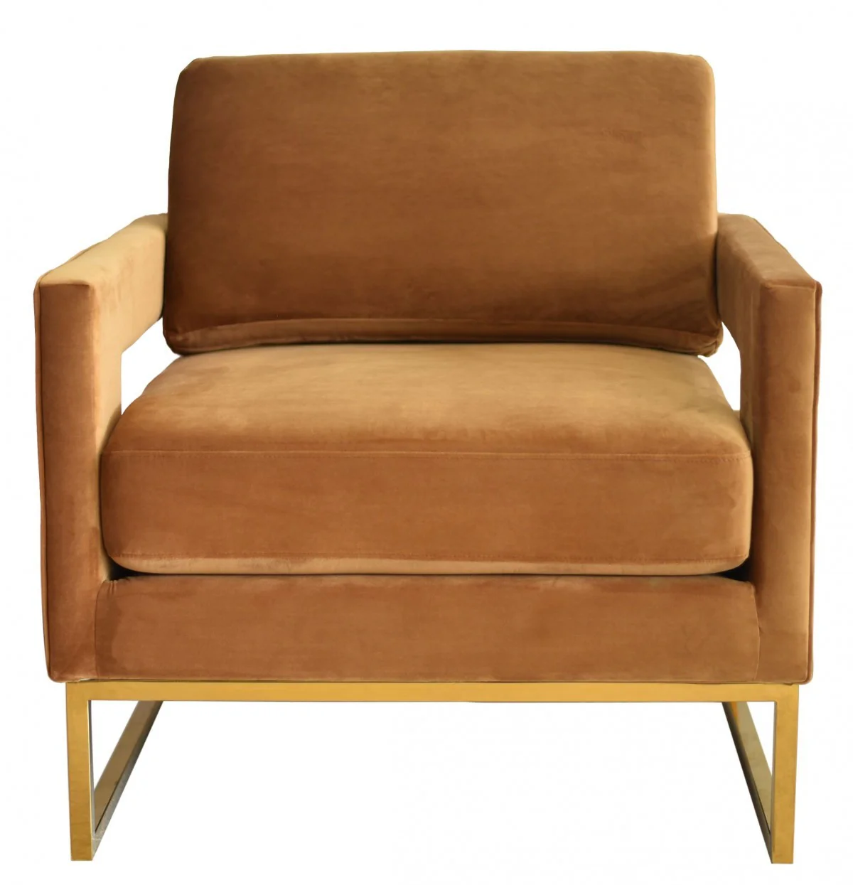 Stylish Pink Velvet And Gold Steel Chair By Homeroots - Image 7