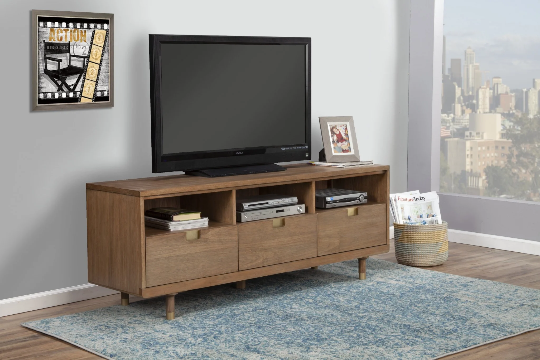 Stylish Sand TV Console By Homeroots - Image 8