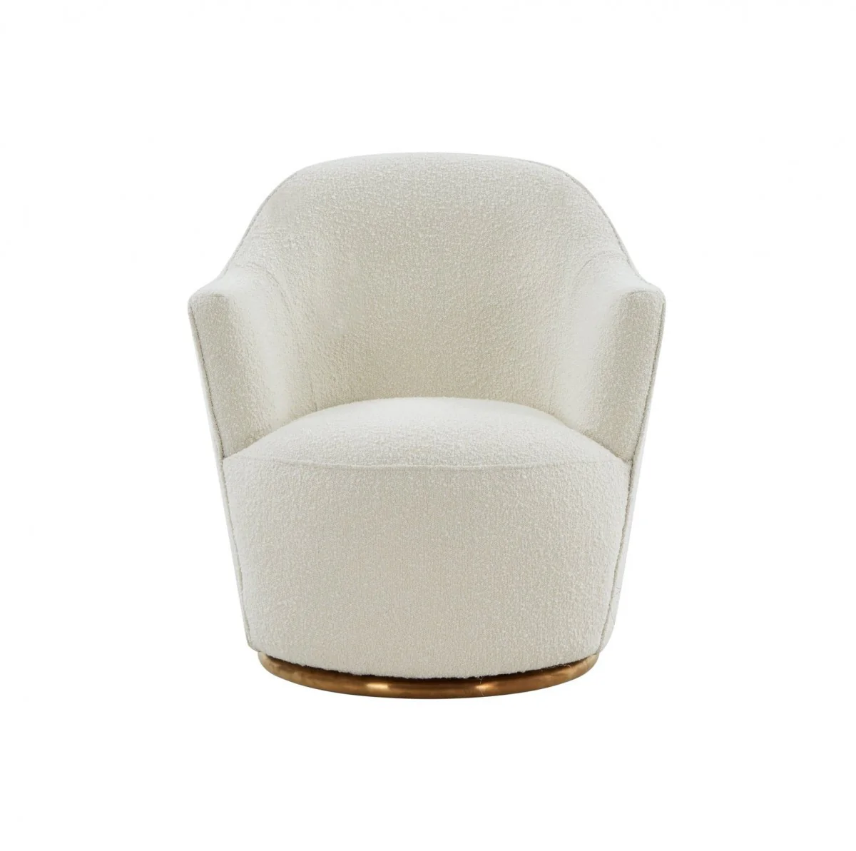 Stylish Sherpa And Gold Metal Swivel Chair By Homeroots - Image 2