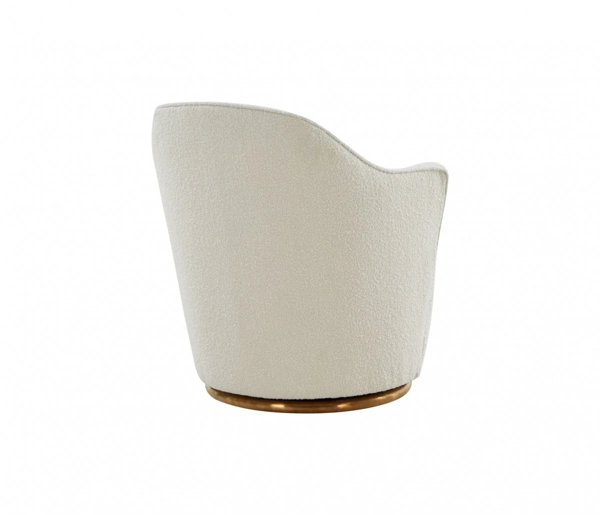 Stylish Sherpa And Gold Metal Swivel Chair By Homeroots - Image 3