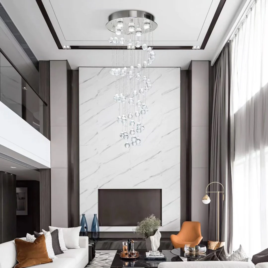 Stylish Spiral Faux Crystal Chandelier Light By Homeroots - Image 5