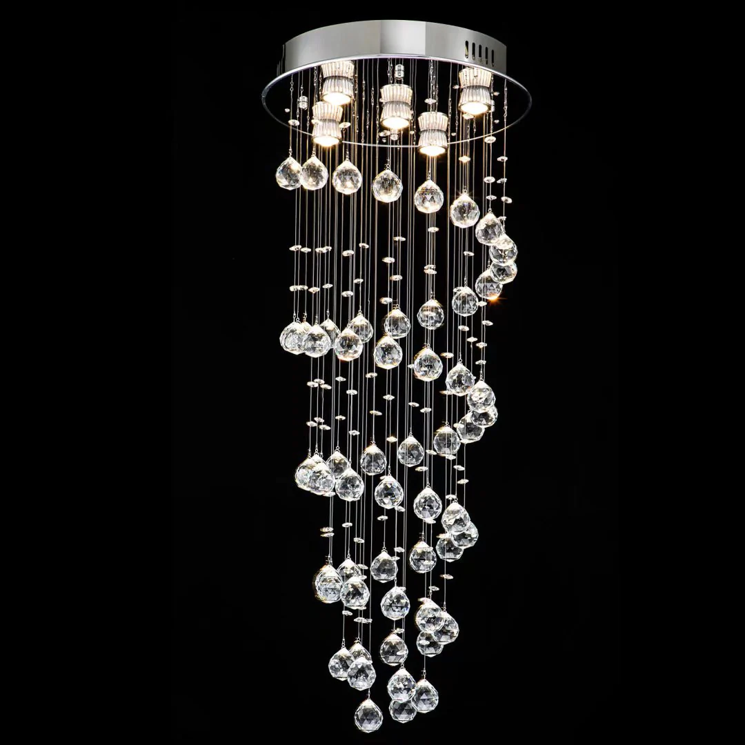Stylish Spiral Faux Crystal Chandelier Light By Homeroots - Image 6