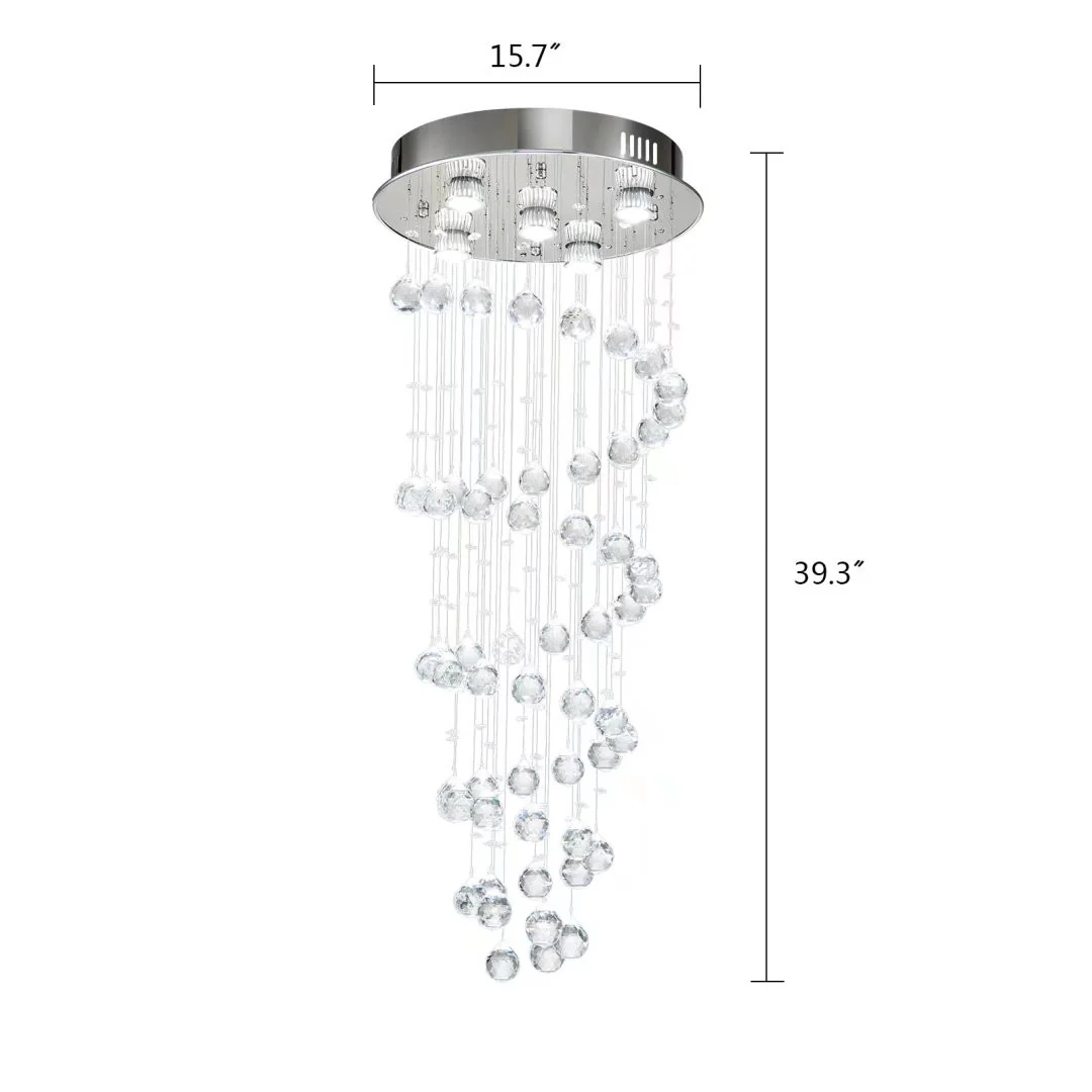 Stylish Spiral Faux Crystal Chandelier Light By Homeroots - Image 7