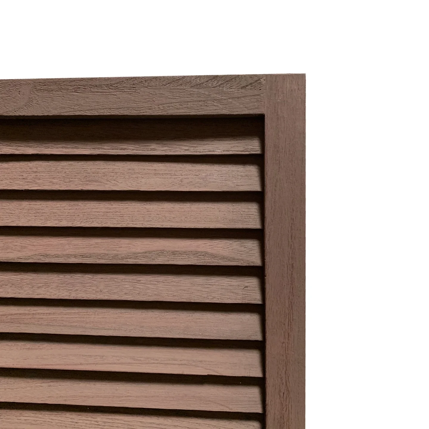 Stylish Three Panel Washed Brown Shutter Divider Screen By Homeroots - Image 5