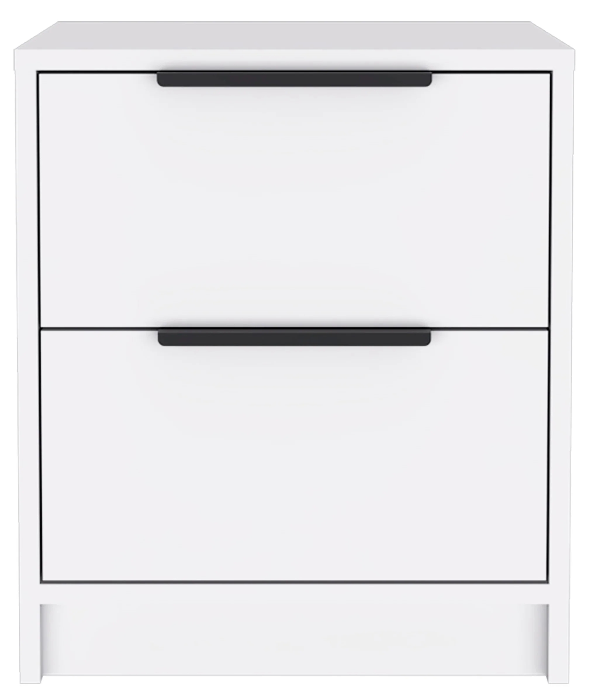 Stylish White Two Drawer Nightstand By Homeroots - Image 2