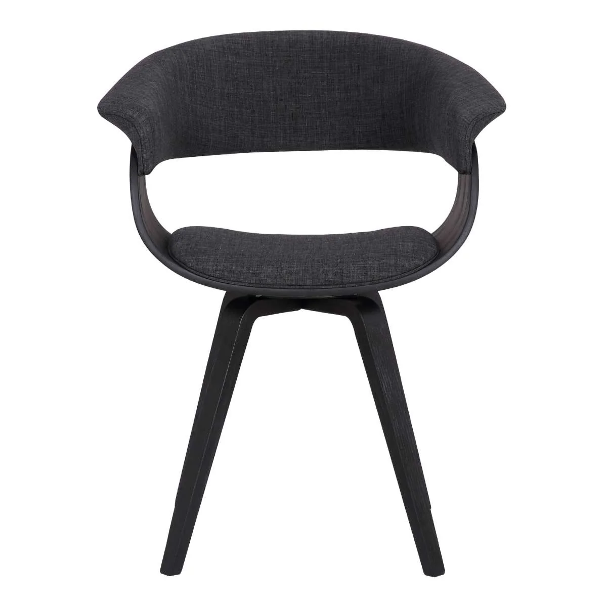 Summer Contemporary Dining Chair in Black Brush Wood Finish and Charcoal Fabric By Armen Living - Image 2