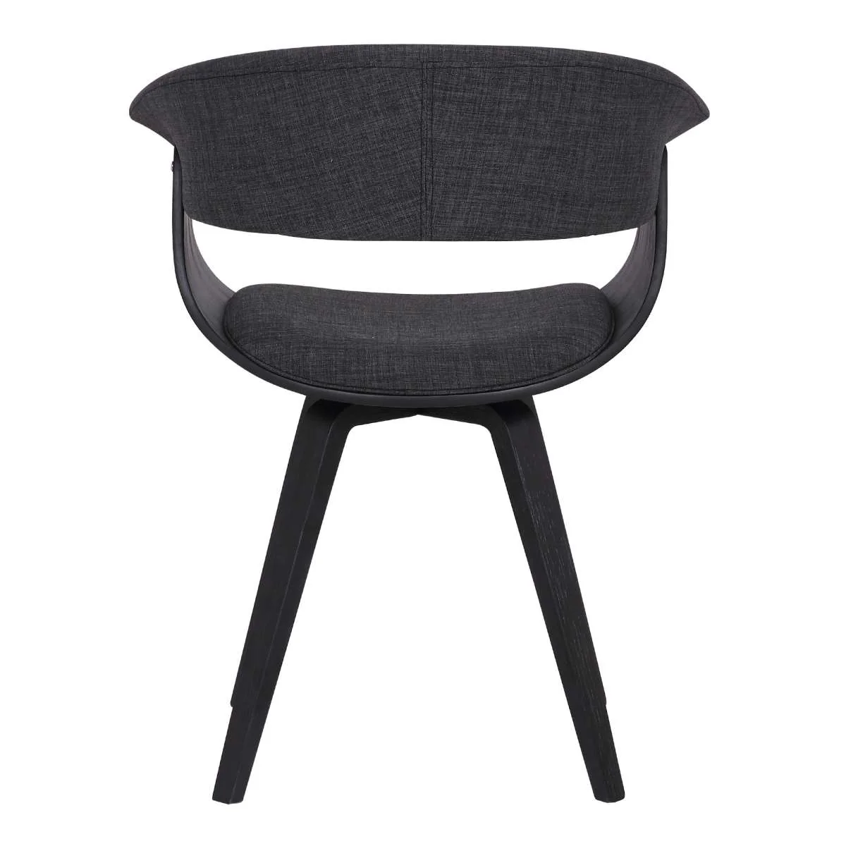 Summer Contemporary Dining Chair in Black Brush Wood Finish and Charcoal Fabric By Armen Living - Image 4