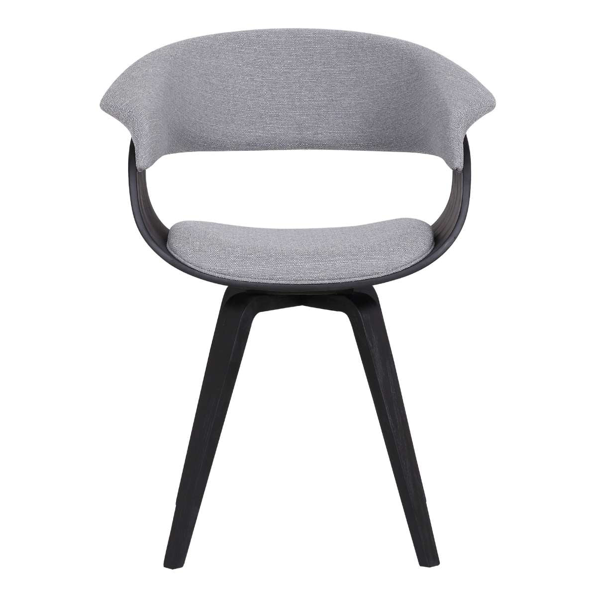 Summer Contemporary Dining Chair in Black Brush Wood Finish and Gray Fabric By Armen Living - Image 2