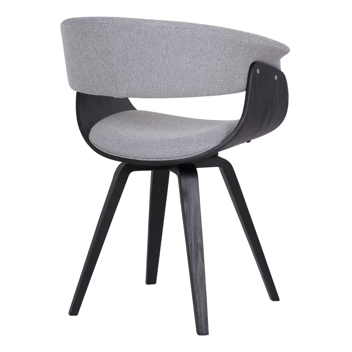 Summer Contemporary Dining Chair in Black Brush Wood Finish and Gray Fabric By Armen Living - Image 3