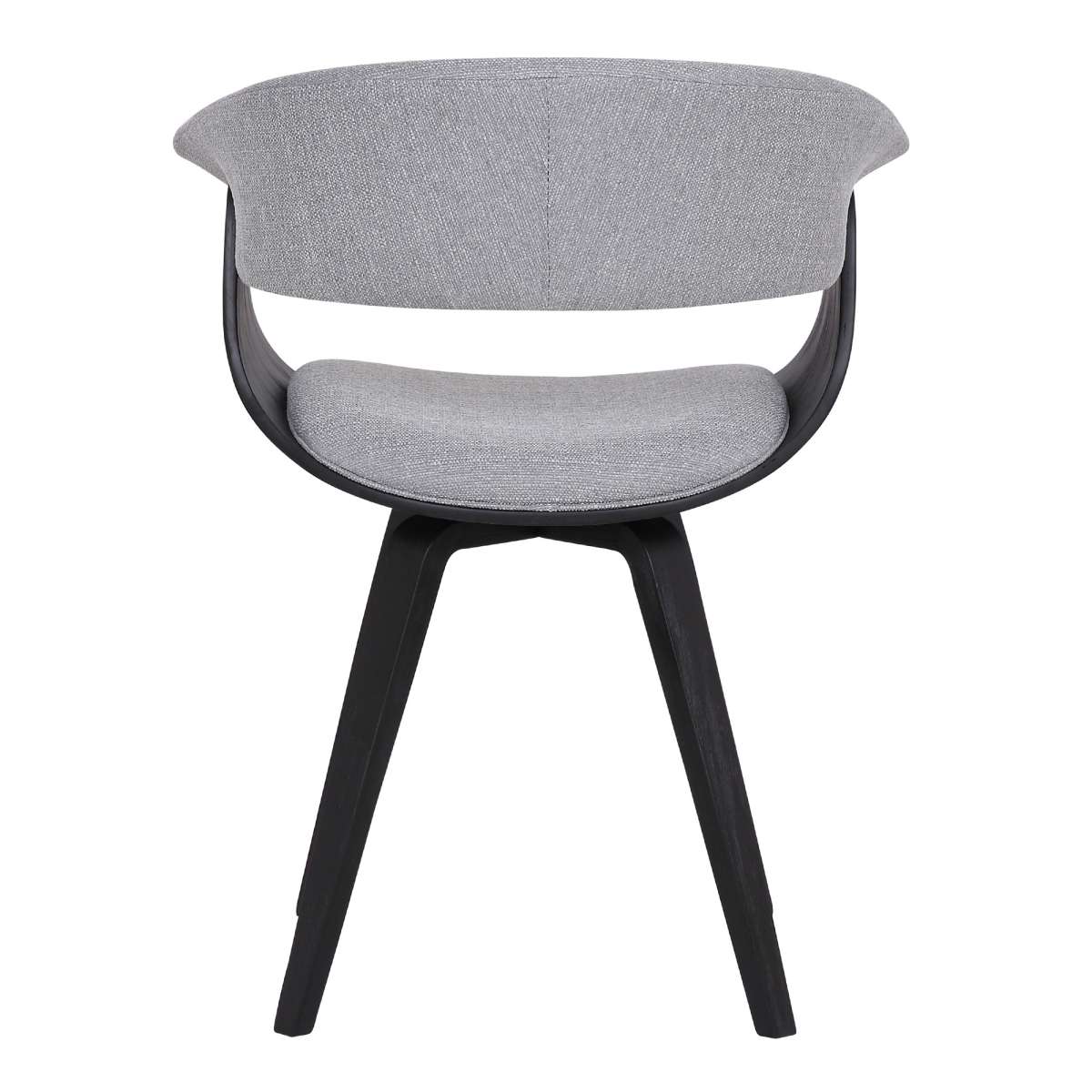 Summer Contemporary Dining Chair in Black Brush Wood Finish and Gray Fabric By Armen Living - Image 4
