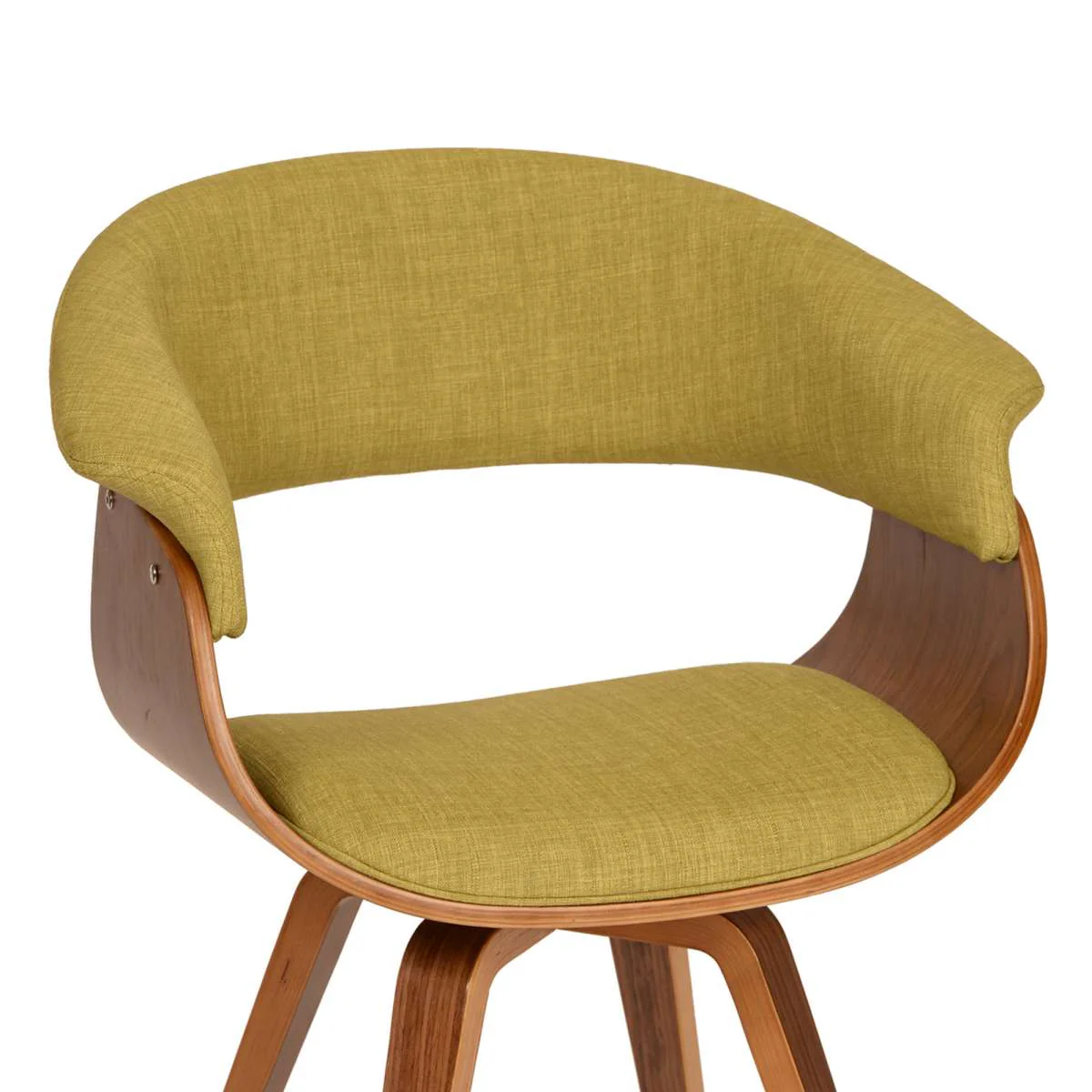 Summer Modern Chair In Green Fabric and Walnut Wood By Armen Living - Image 2