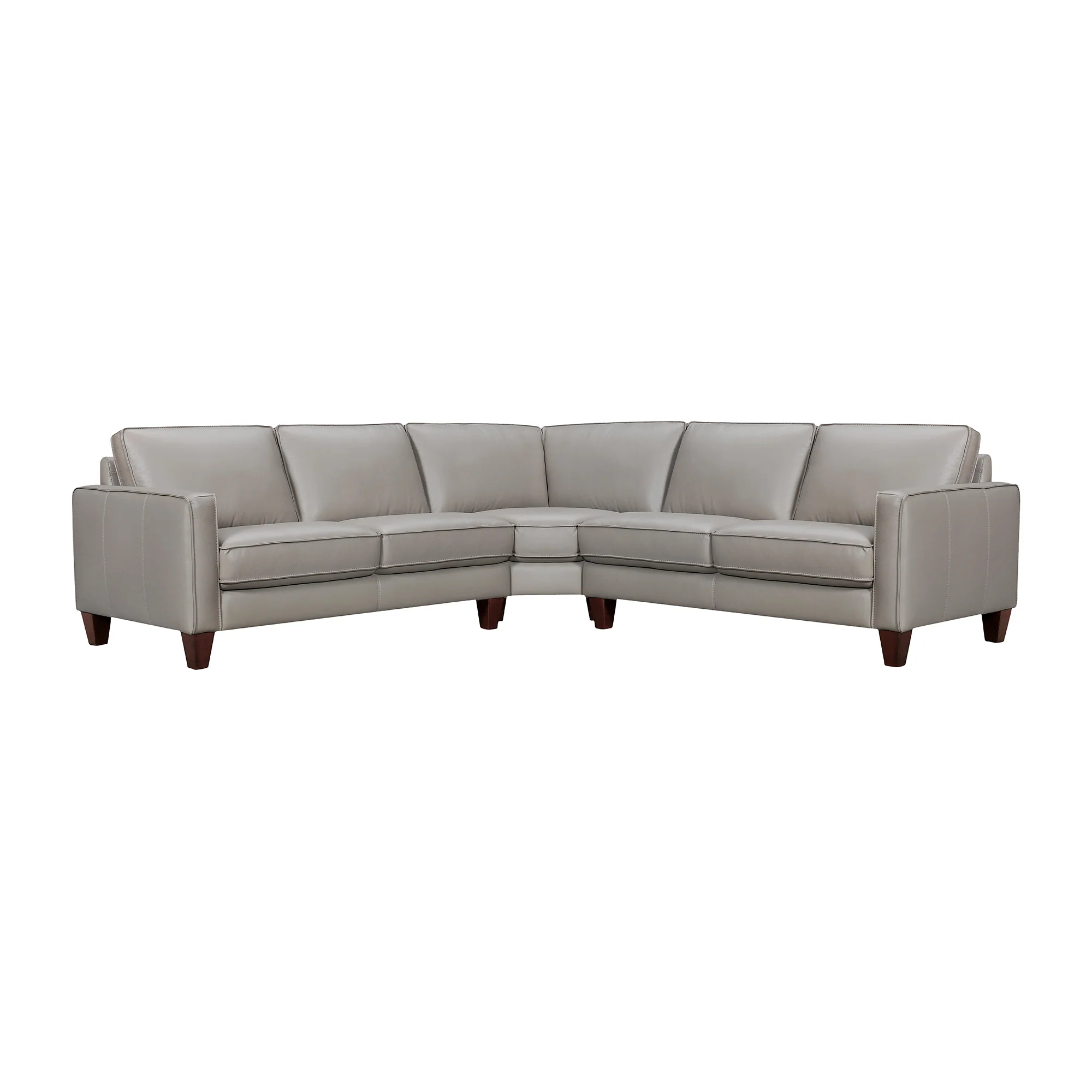Summit 3 Piece Pewter Leather Sectional Sofa By Armen Living - Image 11