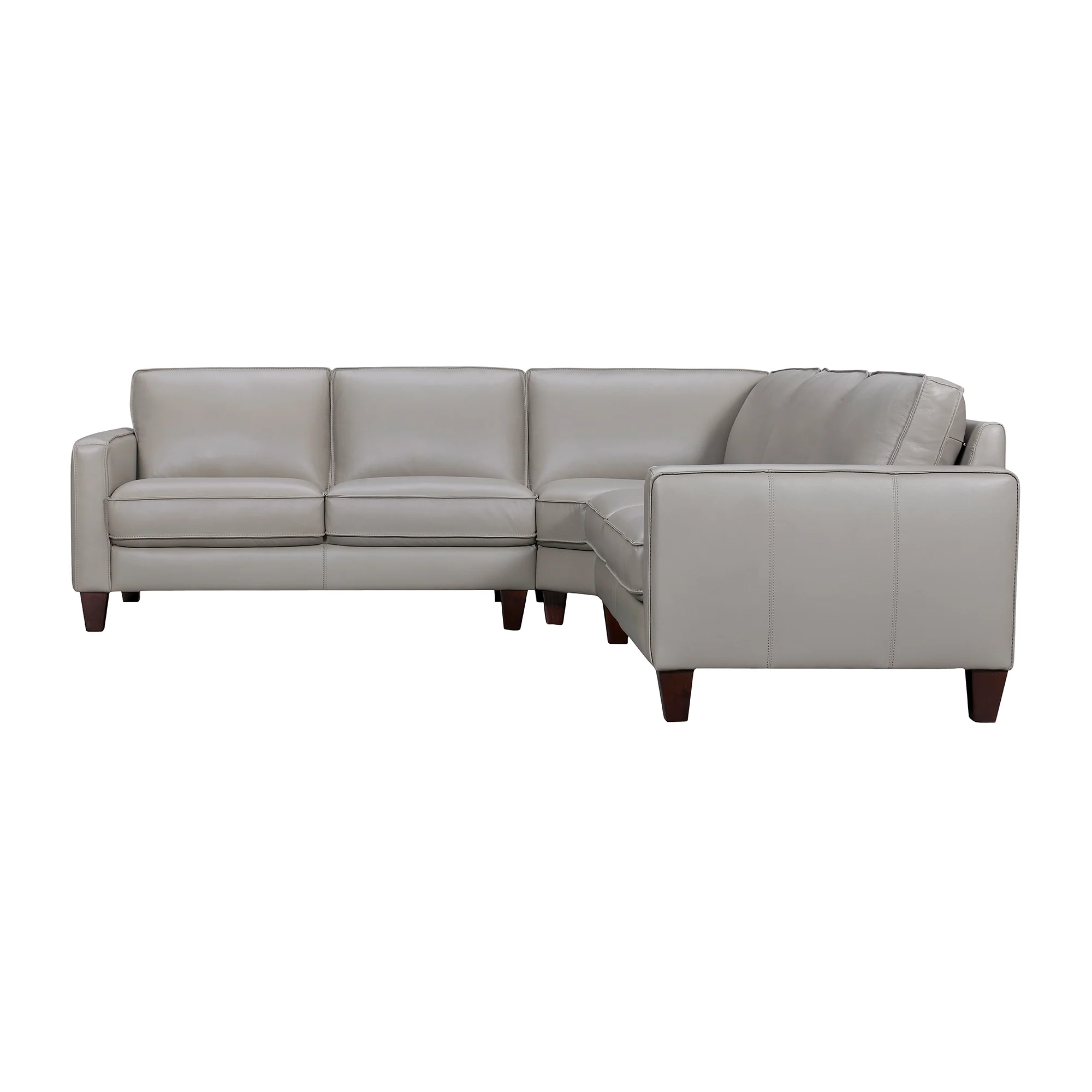 Summit 3 Piece Pewter Leather Sectional Sofa By Armen Living - Image 12