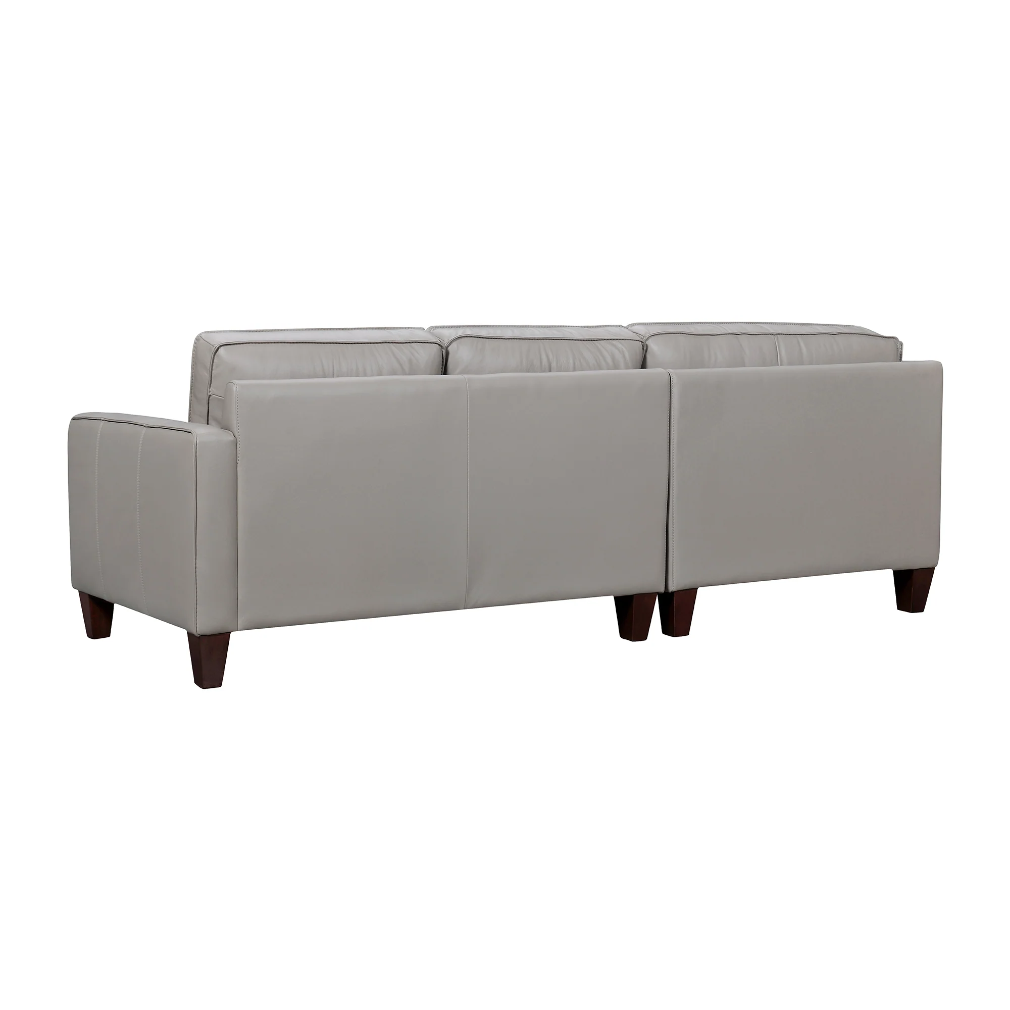 Summit 3 Piece Pewter Leather Sectional Sofa By Armen Living - Image 13