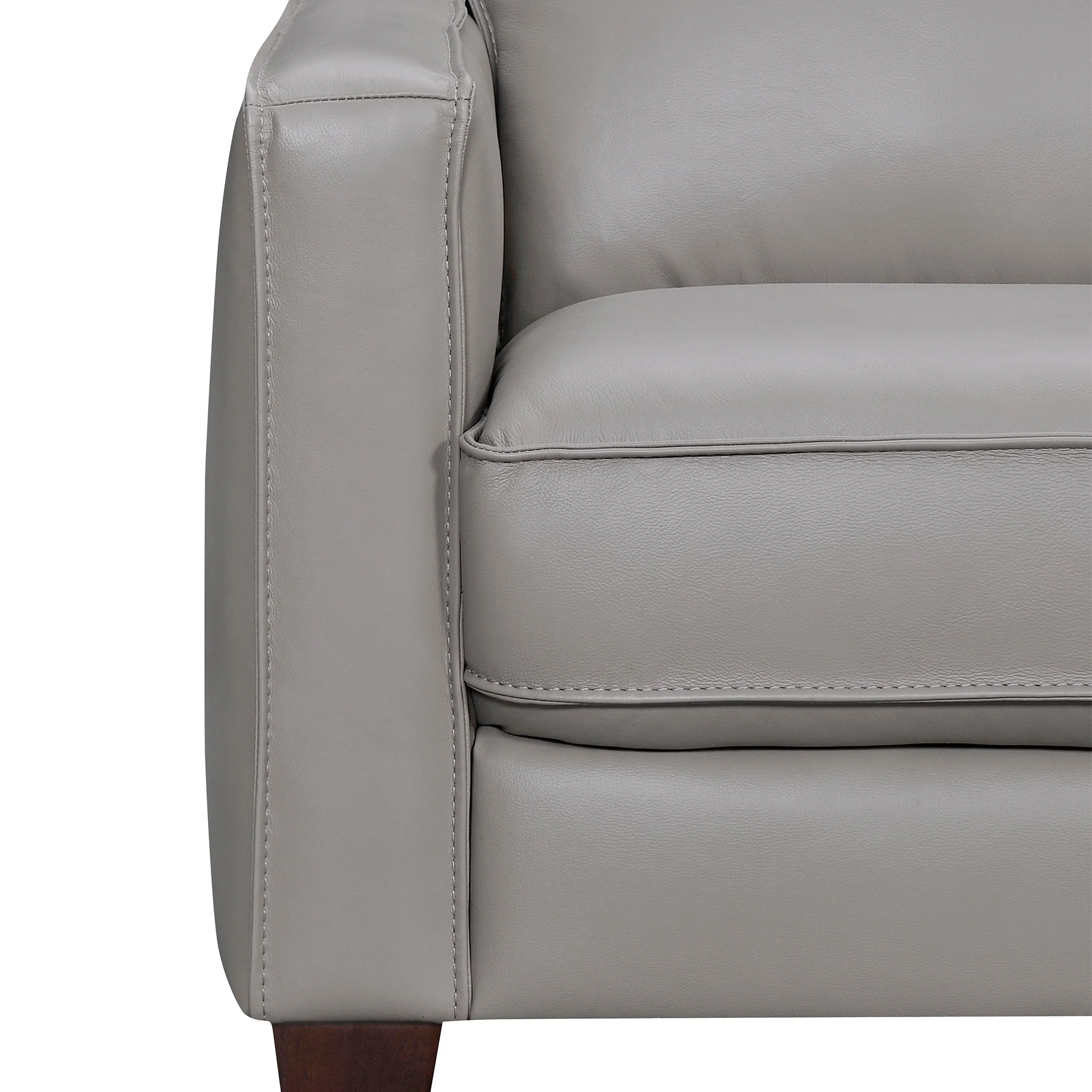 Summit 3 Piece Pewter Leather Sectional Sofa By Armen Living - Image 14
