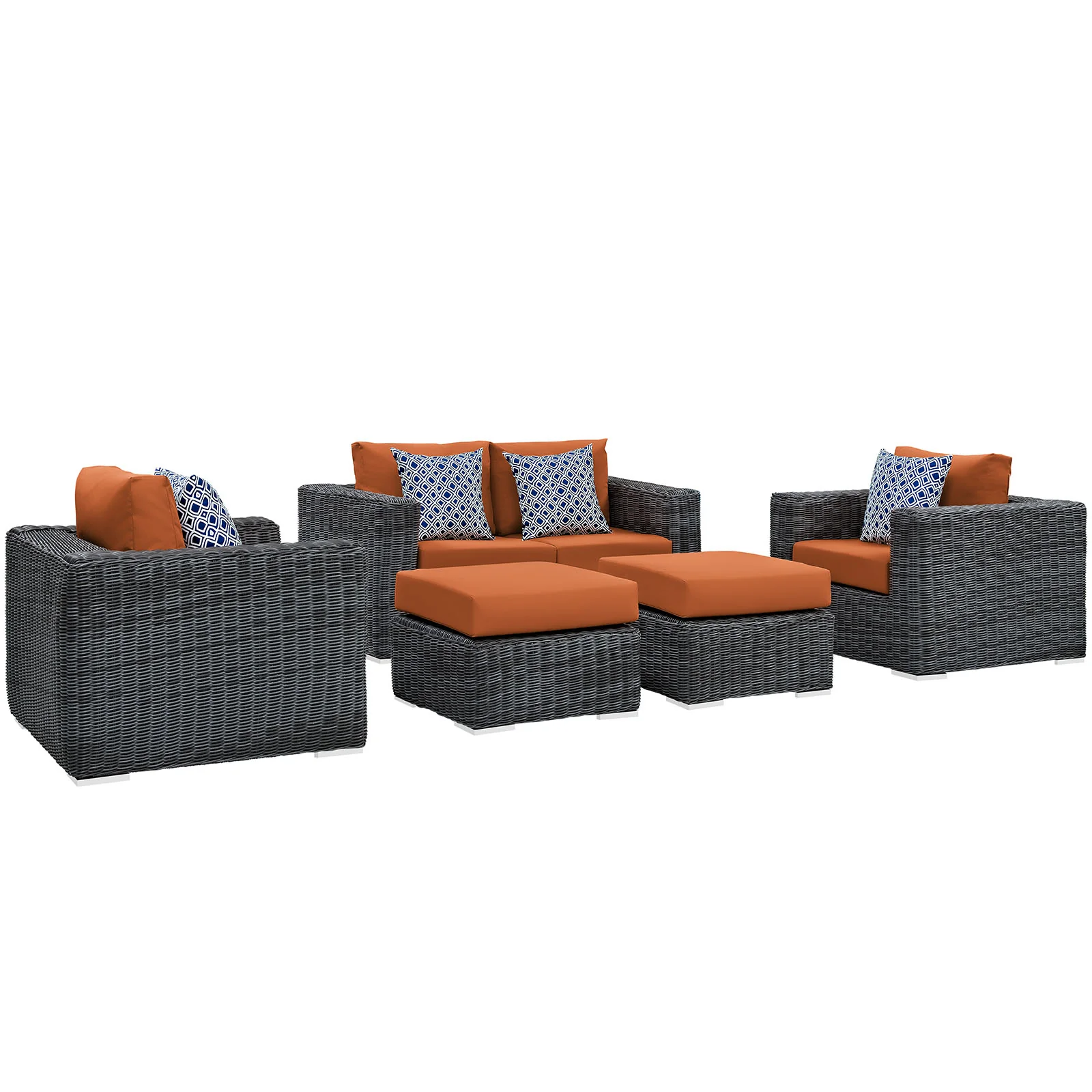 Summon 5 Piece Outdoor Patio Sunbrella¨ Sectional Set by Modway - Image 2