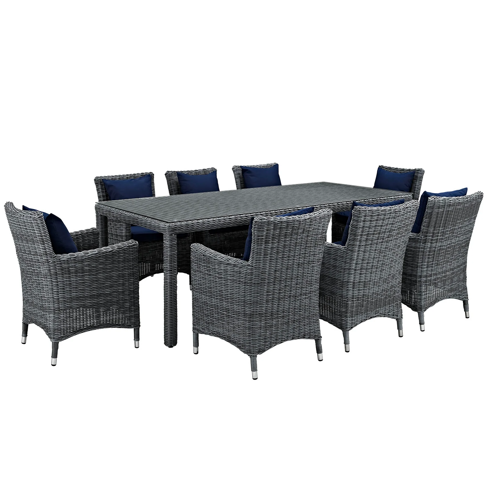 Summon 9 Piece Outdoor Patio Sunbrella® Dining Set By Modway - EEI-2331 - Image 16