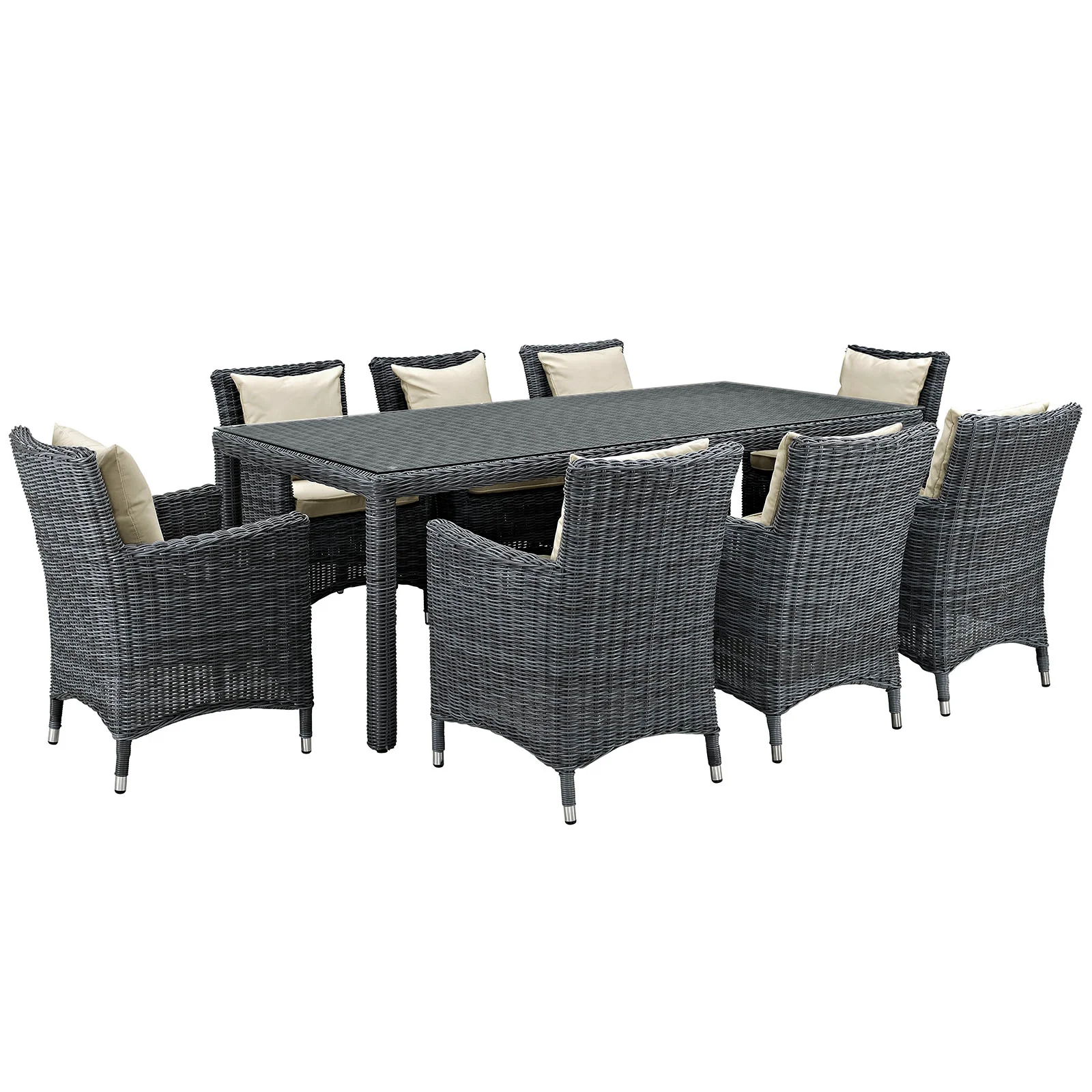 Summon 9 Piece Outdoor Patio Sunbrella® Dining Set By Modway - EEI-2331 - Image 2