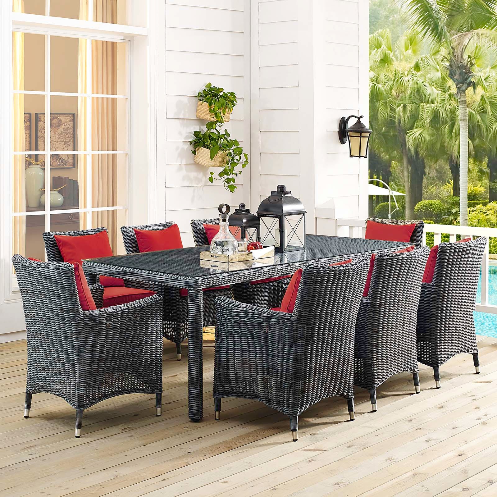 Summon 9 Piece Outdoor Patio Sunbrella® Dining Set By Modway - EEI-2331 - Image 22