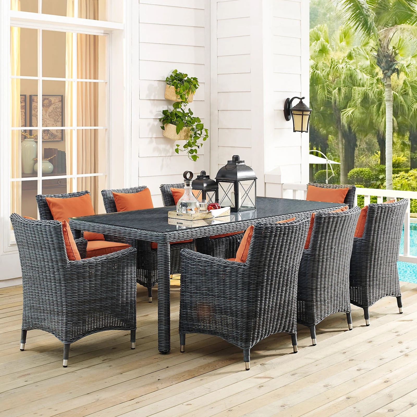 Summon 9 Piece Outdoor Patio Sunbrella® Dining Set By Modway - EEI-2331 - Image 29