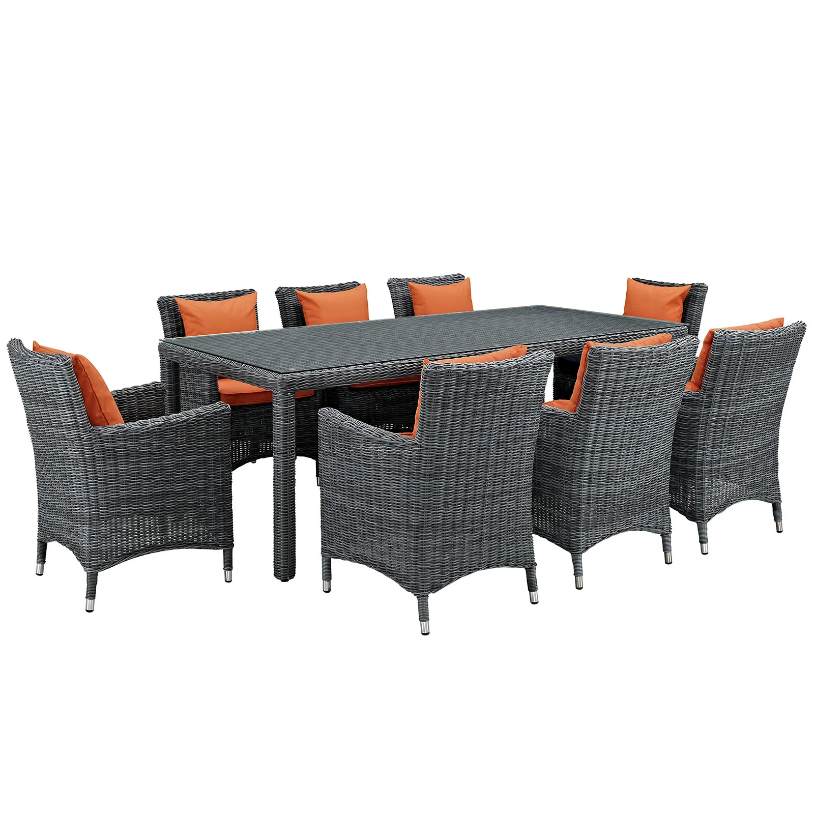 Summon 9 Piece Outdoor Patio Sunbrella® Dining Set By Modway - EEI-2331 - Image 30