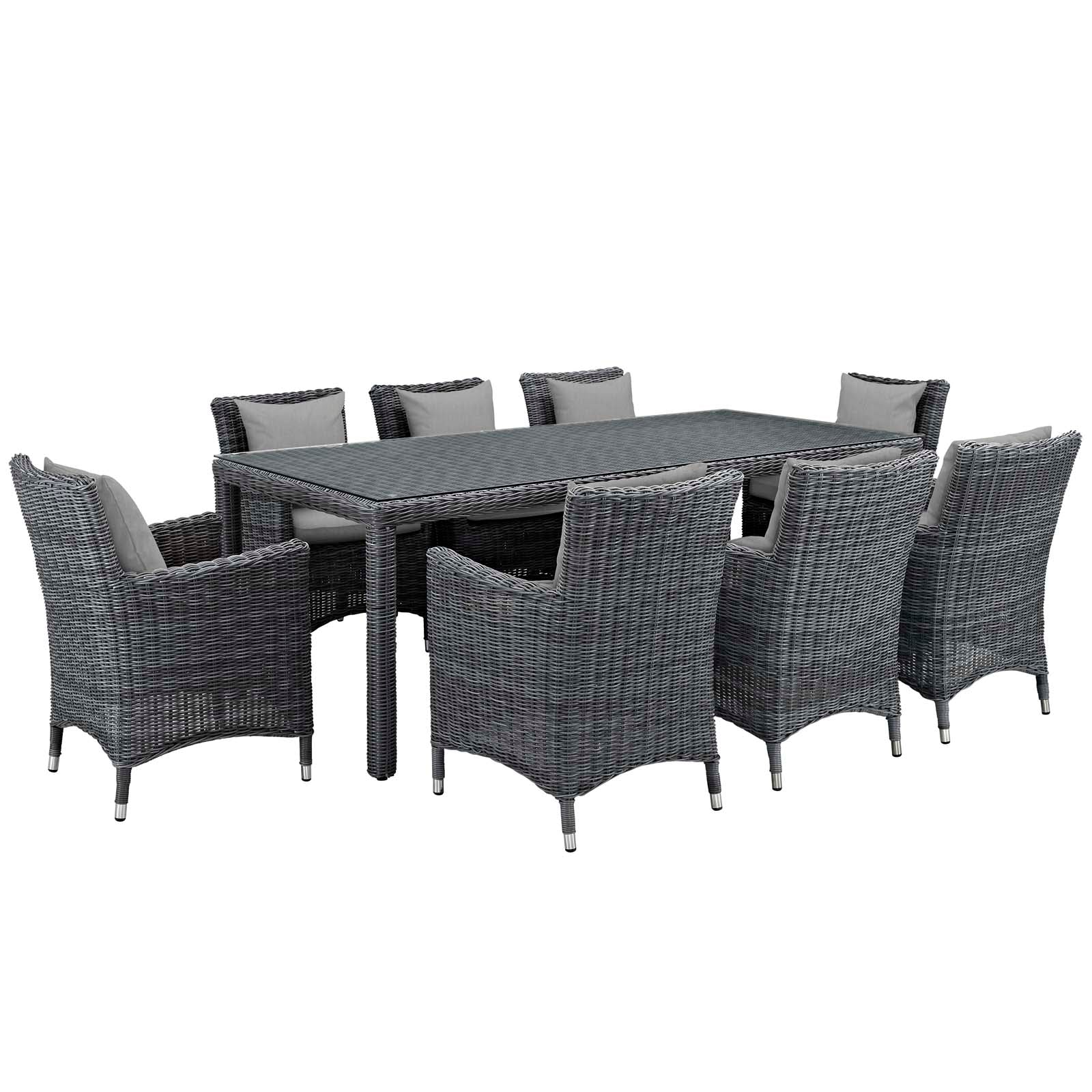 Summon 9 Piece Outdoor Patio Sunbrella® Dining Set By Modway - EEI-2331 - Image 9