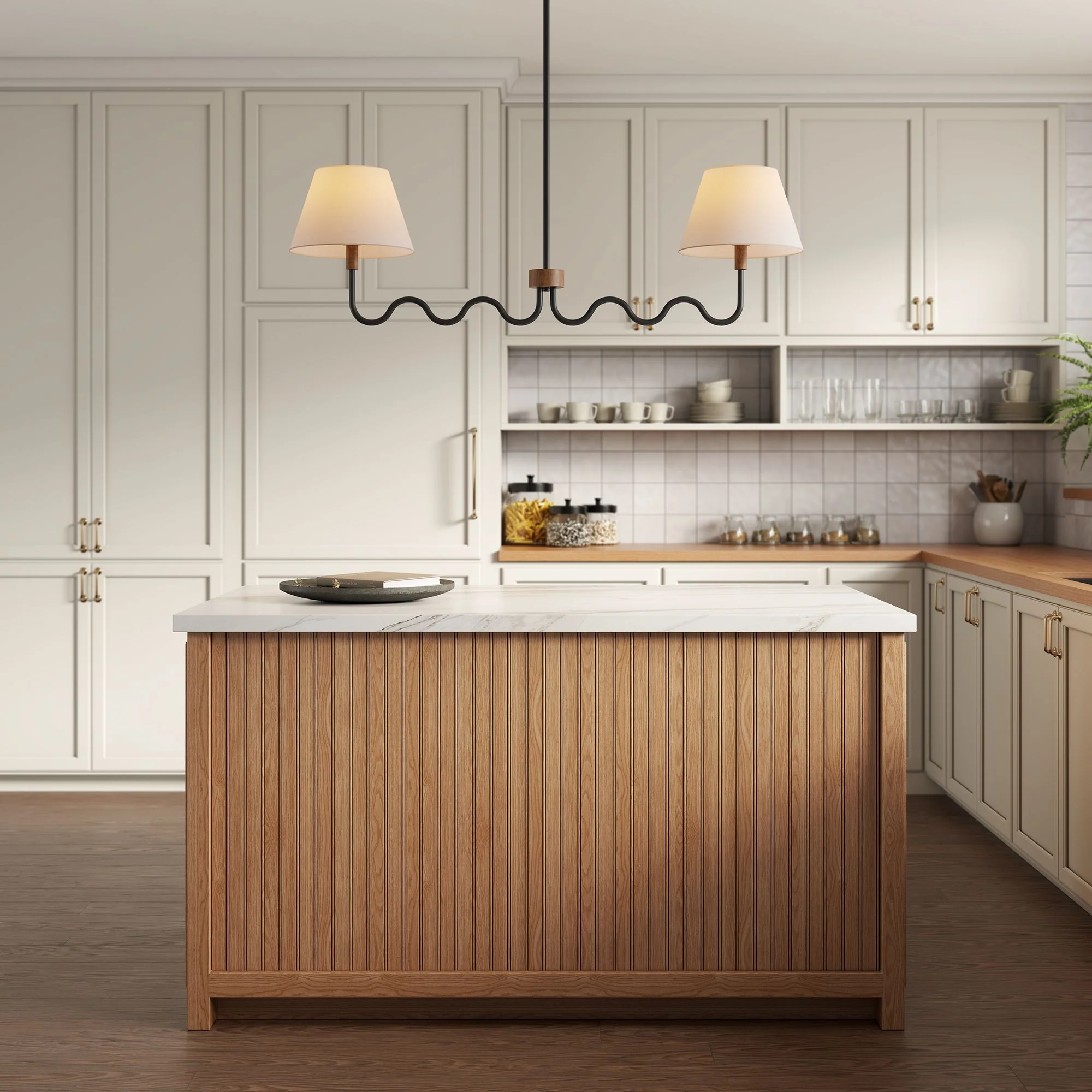 Sunlit Squiggle 2-Arm Pendant Light by Modway - Image 12