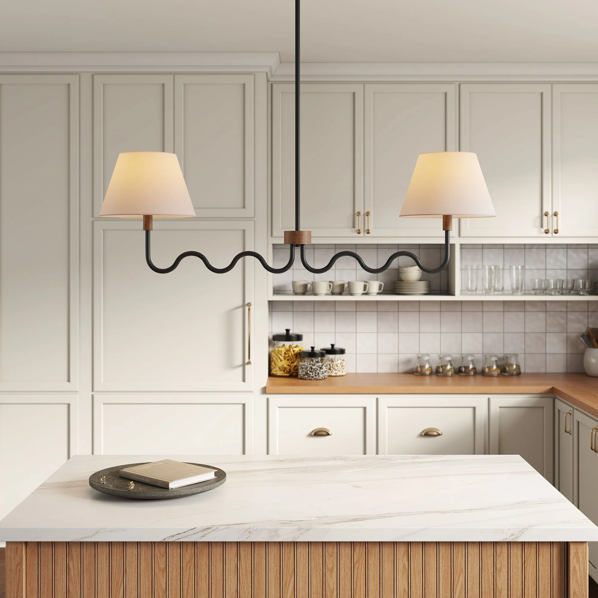 Sunlit Squiggle 2-Arm Pendant Light by Modway - Image 13