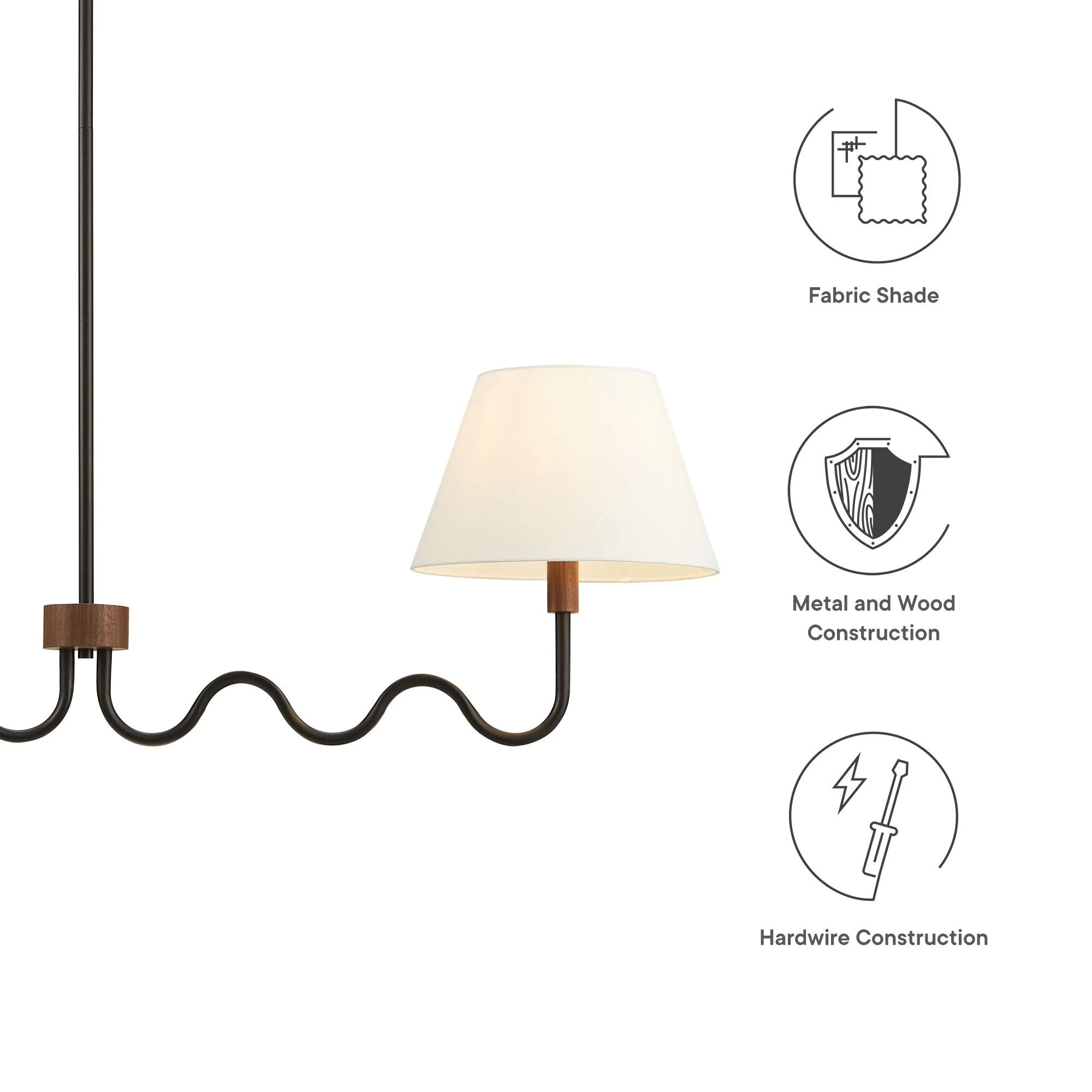 Sunlit Squiggle 2-Arm Pendant Light by Modway - Image 14