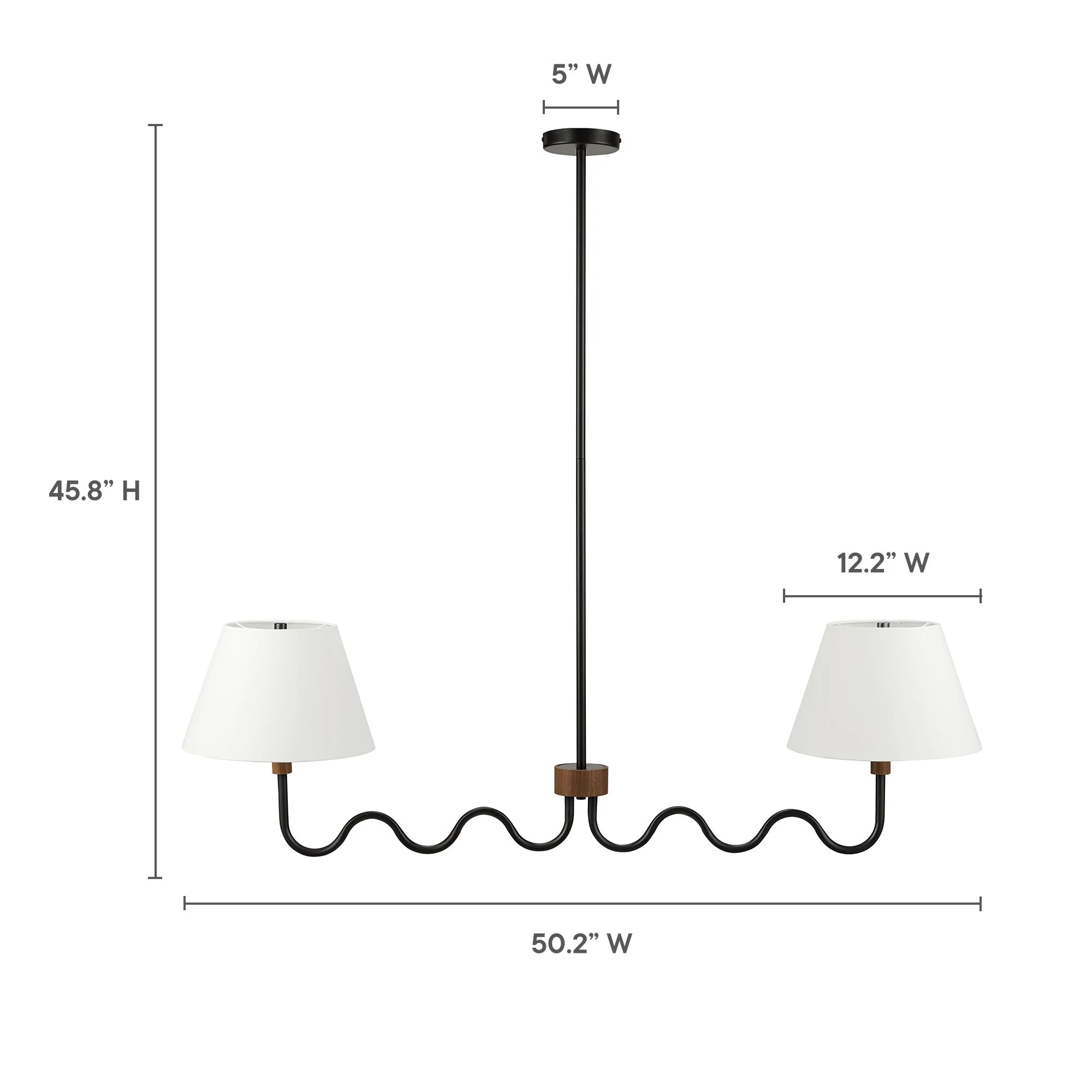 Sunlit Squiggle 2-Arm Pendant Light by Modway - Image 16