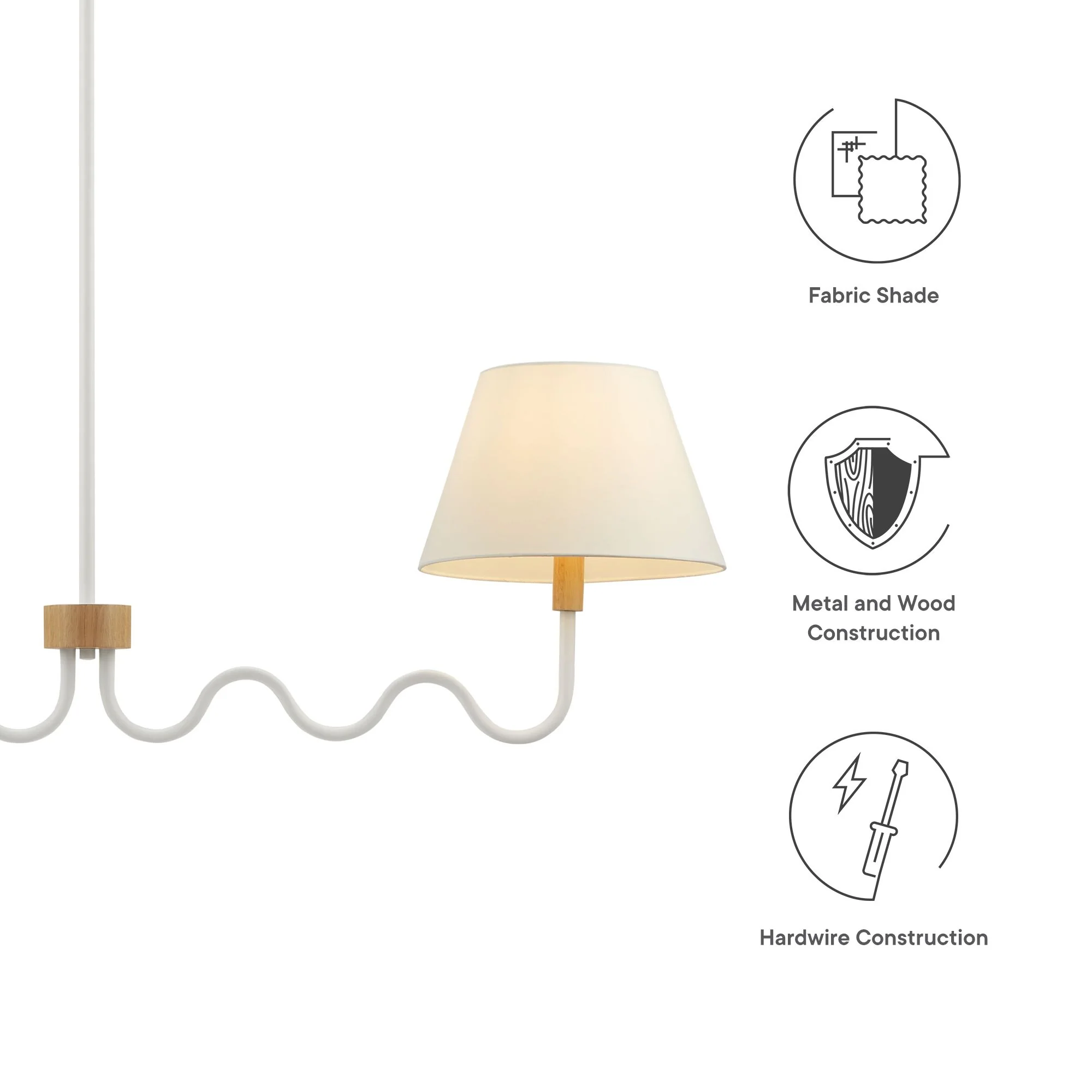 Sunlit Squiggle 2-Arm Pendant Light by Modway - Image 5