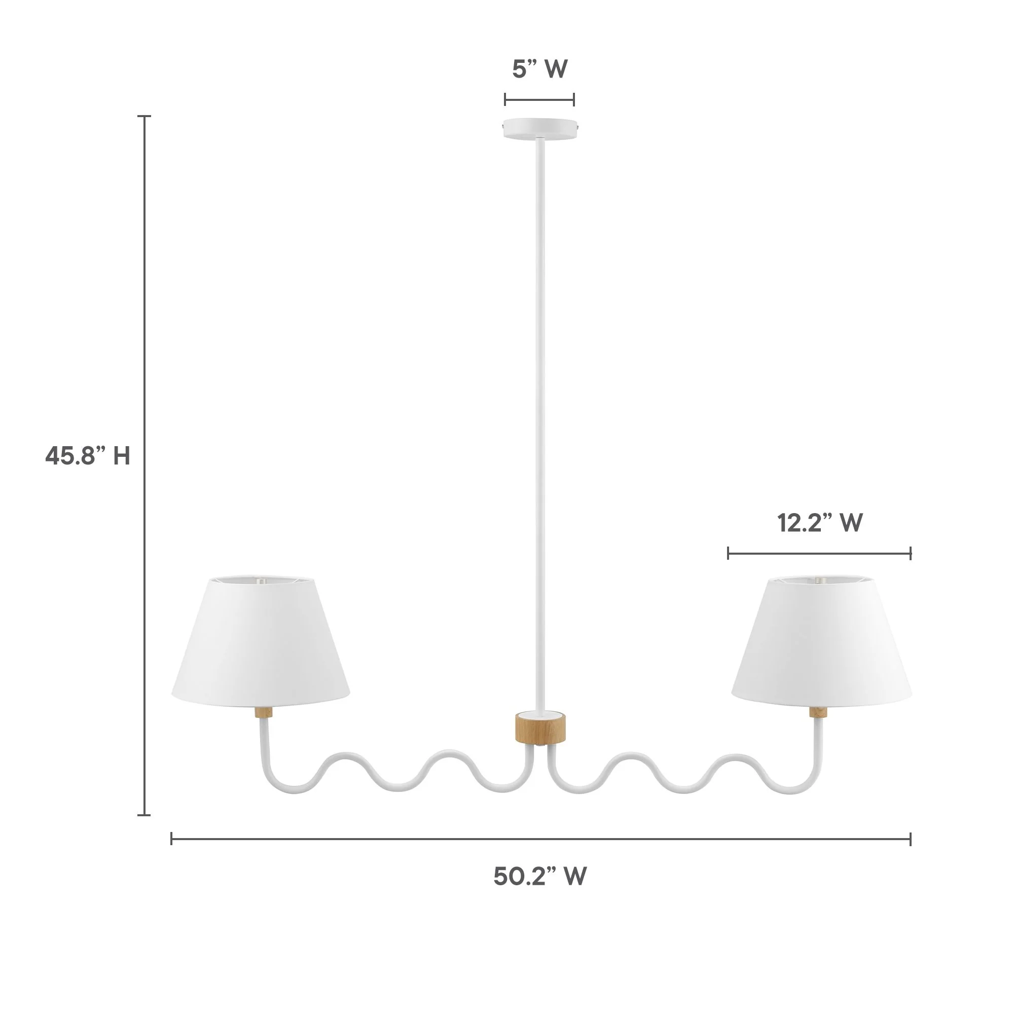Sunlit Squiggle 2-Arm Pendant Light by Modway - Image 7