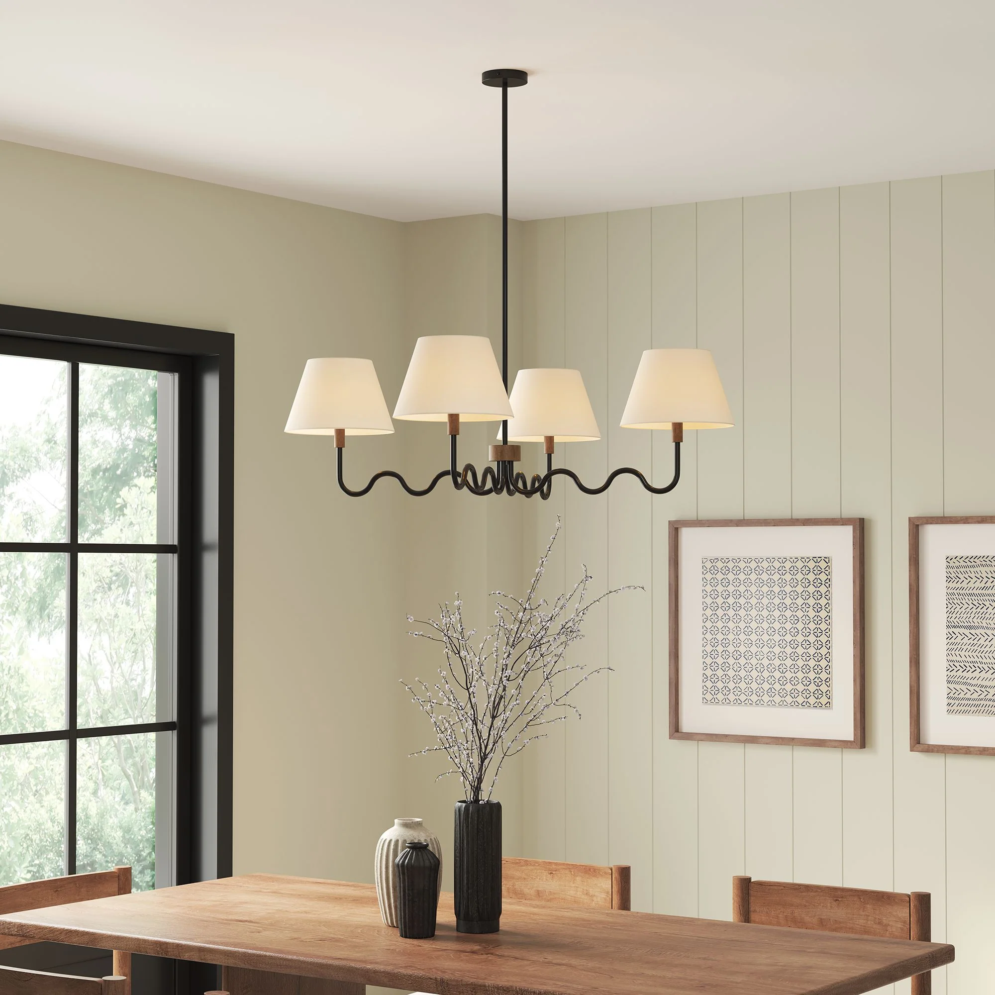 Sunlit Squiggle 4-Arm Pendant Light by Modway - Image 15