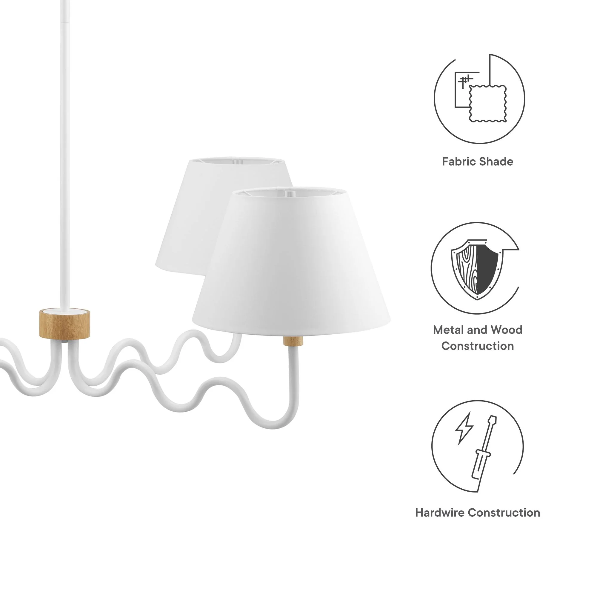 Sunlit Squiggle 4-Arm Pendant Light by Modway - Image 7