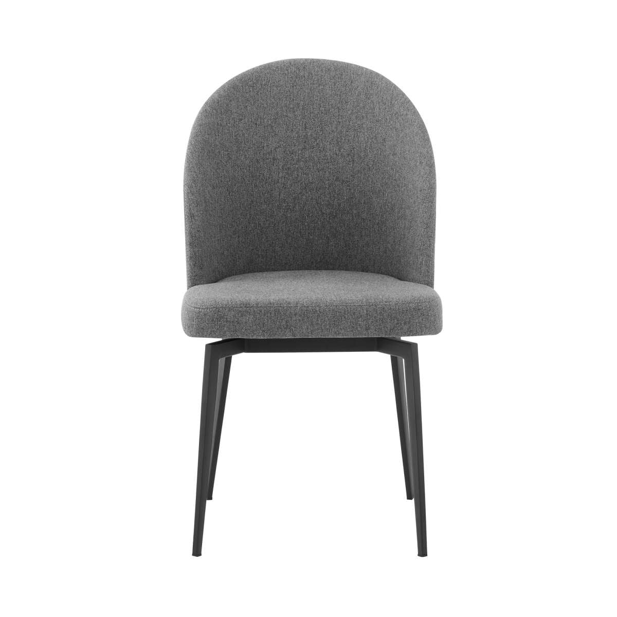 Sunny Swivel Gray Fabric and Metal Dining Room Chairs - Set of 2 By Armen Living - Image 2