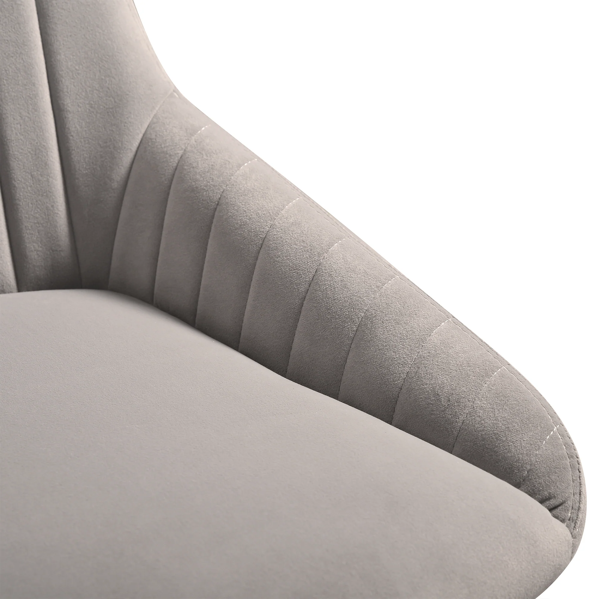 Susie Swivel Upholstered Dining Chair in Gray Fabric with Black Metal Legs - Set of 2 By Armen Living - Image 10