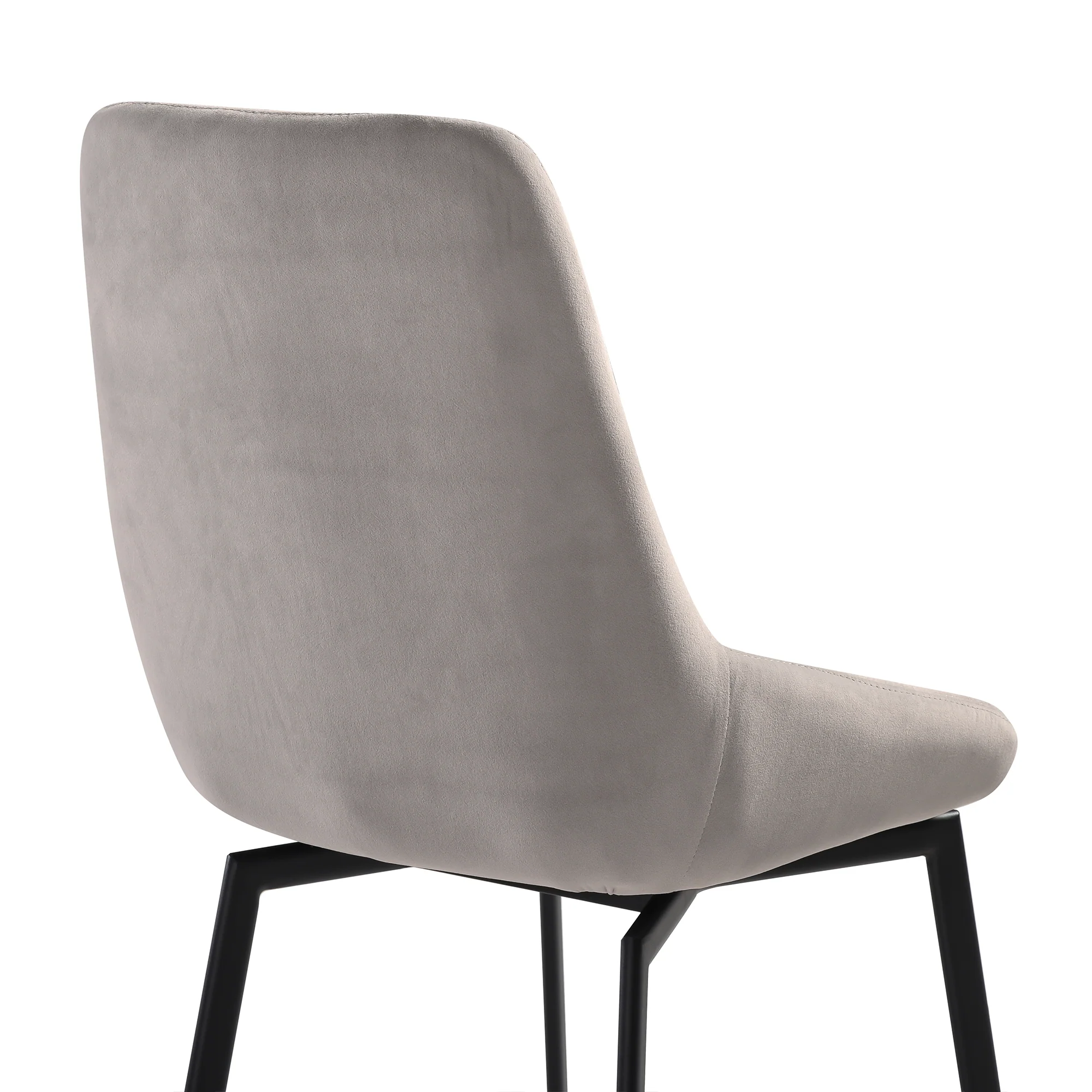 Susie Swivel Upholstered Dining Chair in Gray Fabric with Black Metal Legs - Set of 2 By Armen Living - Image 7