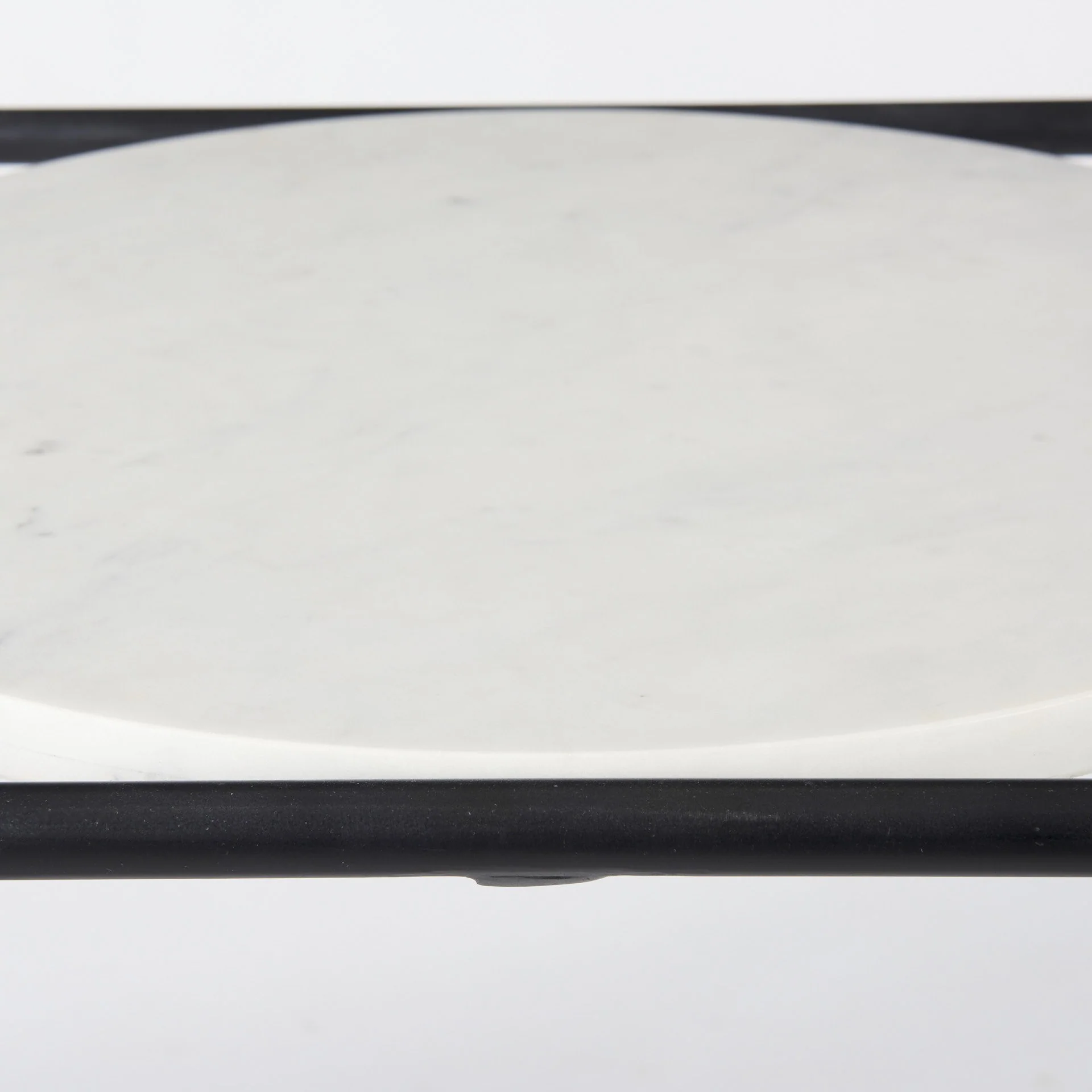 Suspended White Marble Black Metal Geo Side Table By Homeroots - Image 9