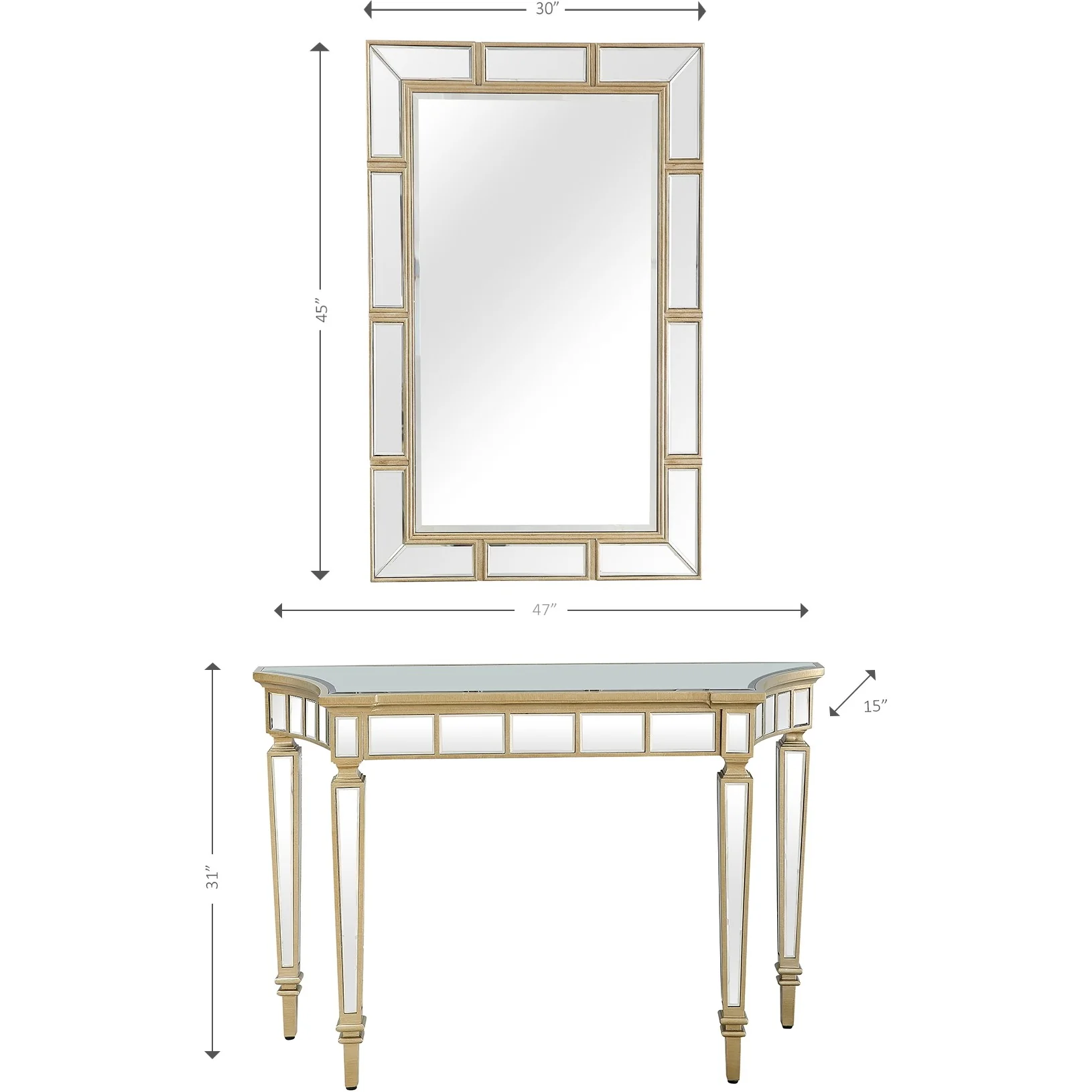 Svelte Mirror and Console Table By Homeroots - Image 3