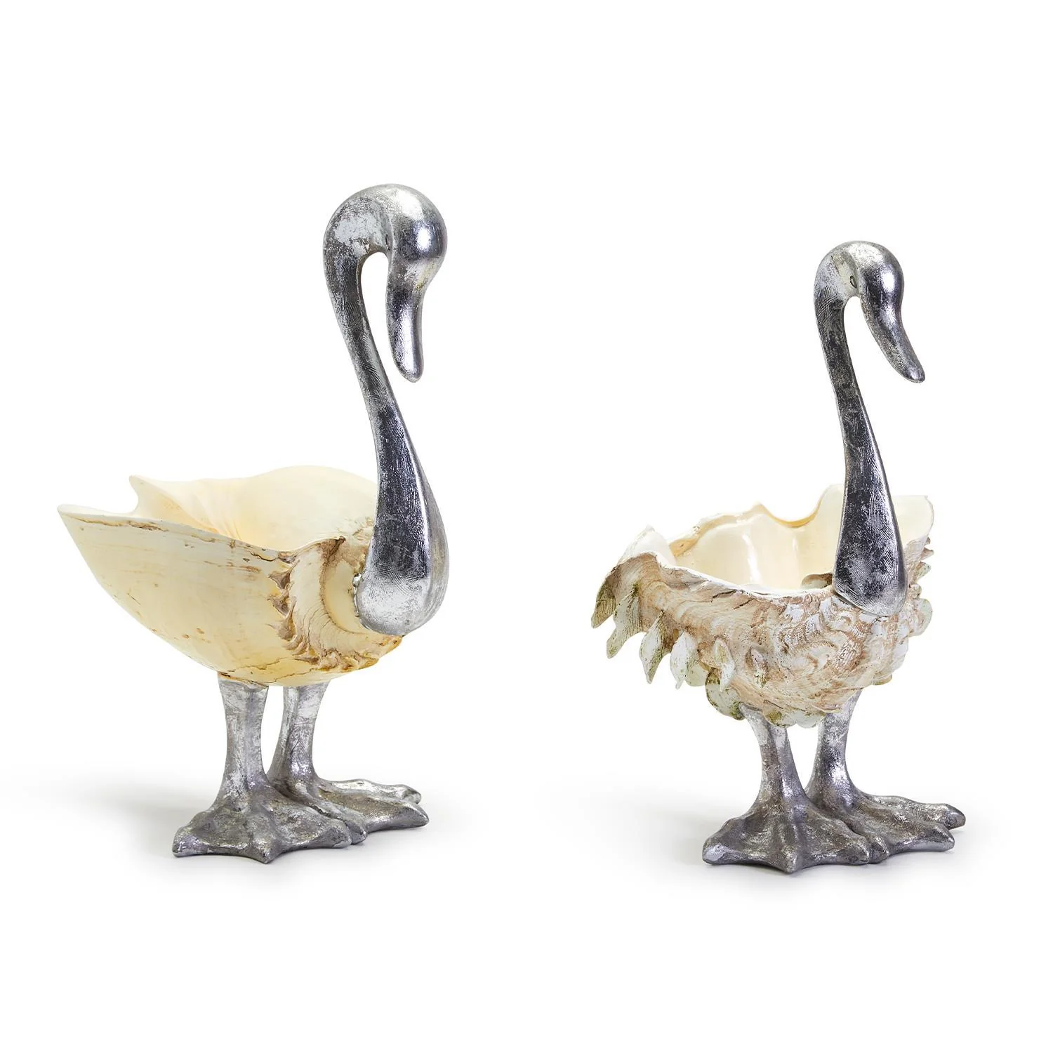 Swan Sculptures Assorted 2 Sizes/Designs Set Of 2 By Tozai Home - Image 2