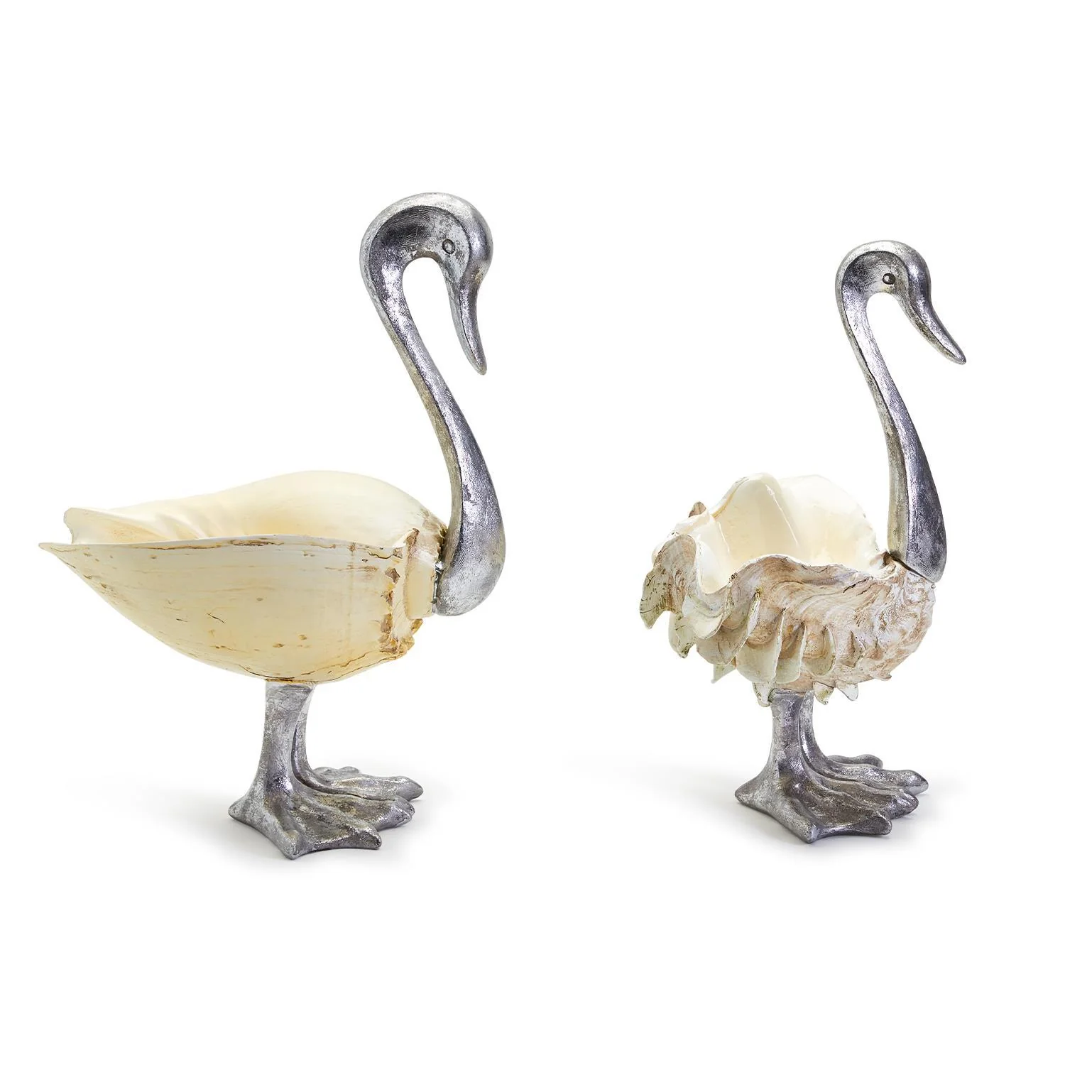 Swan Sculptures Assorted 2 Sizes/Designs Set Of 2 By Tozai Home - Image 3
