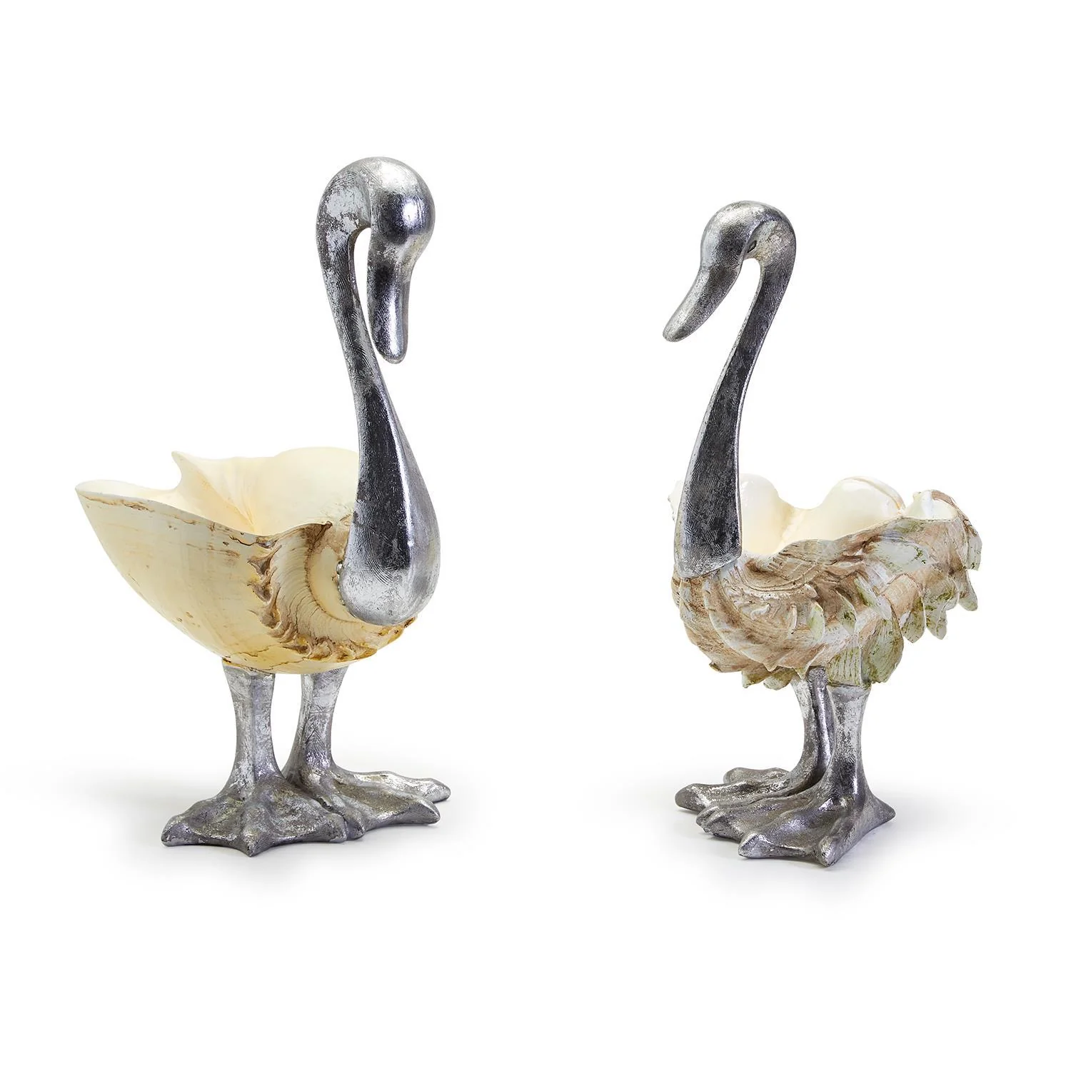 Swan Sculptures Assorted 2 Sizes/Designs Set Of 2 By Tozai Home - Image 4
