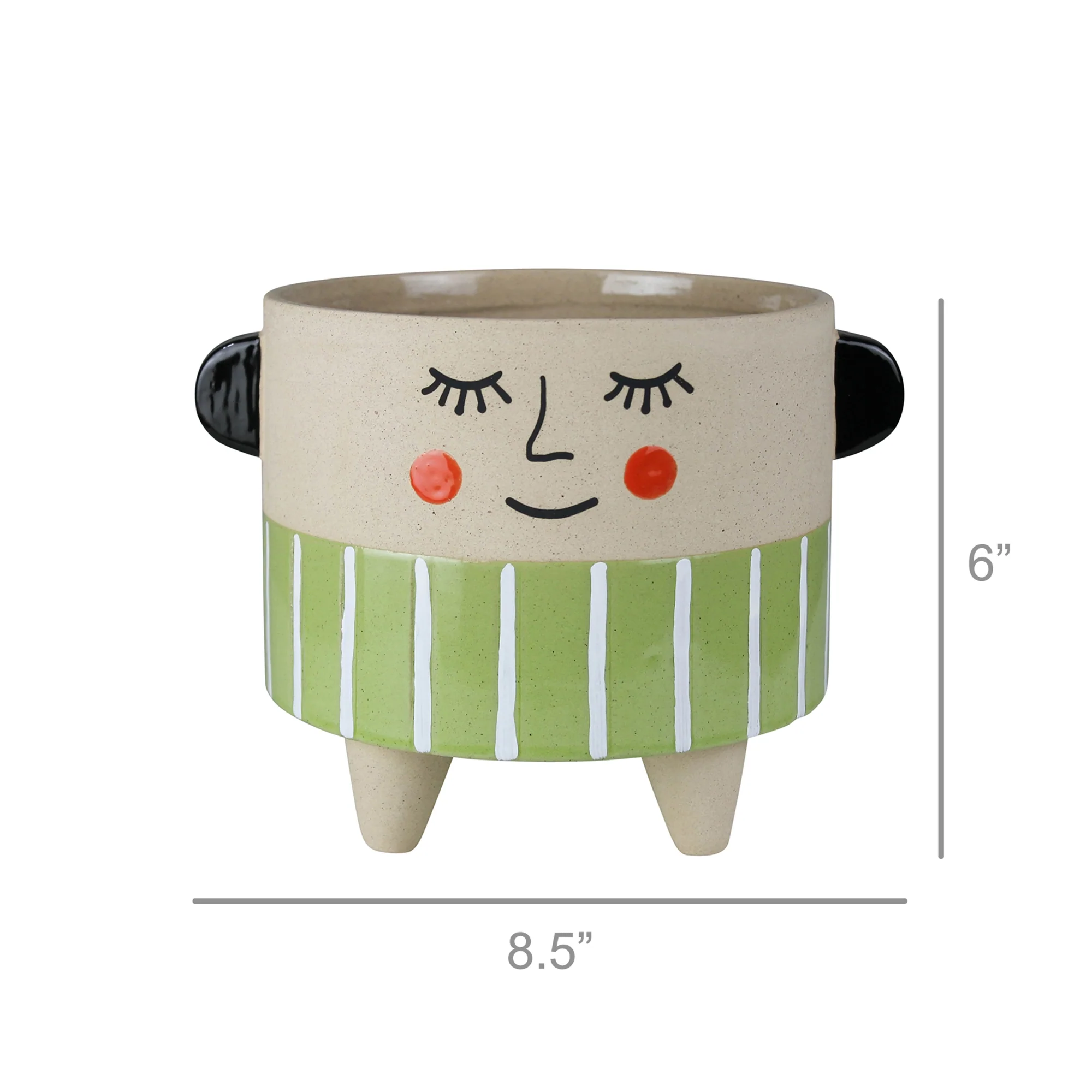 Sweet Face Cachepot, Ceramic - Large Set Of 2 By HomArt - Image 2